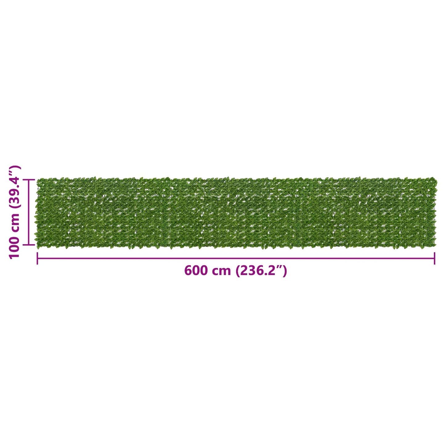 Balkong skjerm med blader Grønn og gul 600 x 100 cm
