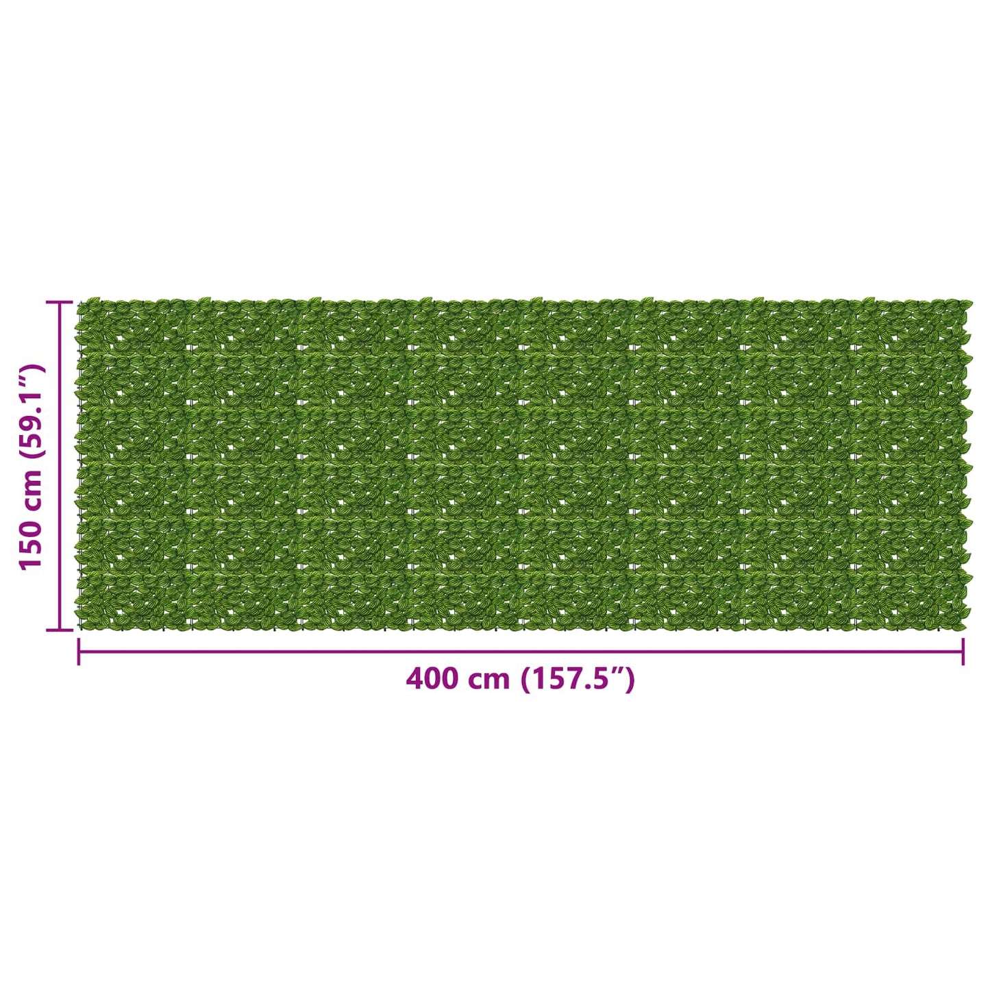 Balkong skjerm med blader Grønn og gul 400 x 150 cm