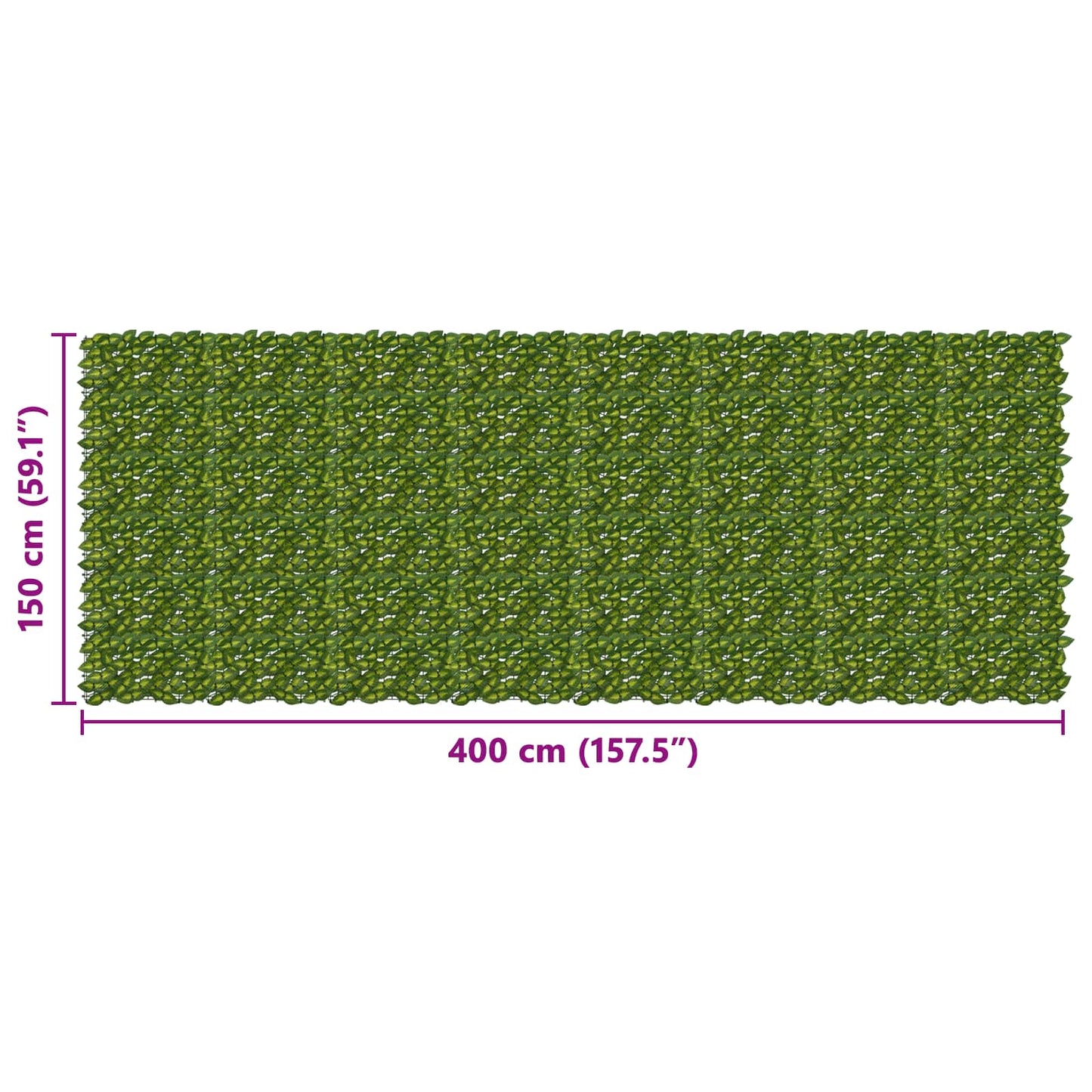 Balkong skjerm med blader Grønn og gul 400 x 150 cm
