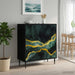 Serviesskap WIJHE Svart eik 69 x 33 x 76 cm Konstruert tre