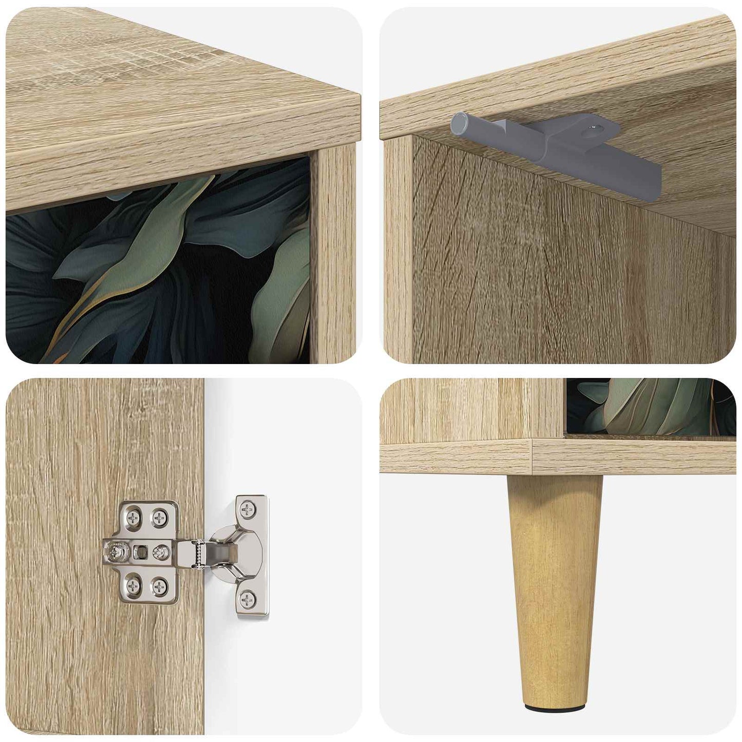 Nattbordskap LOCHEM Sonoma eik 36 x 33 x 50 cm Konstruert tre