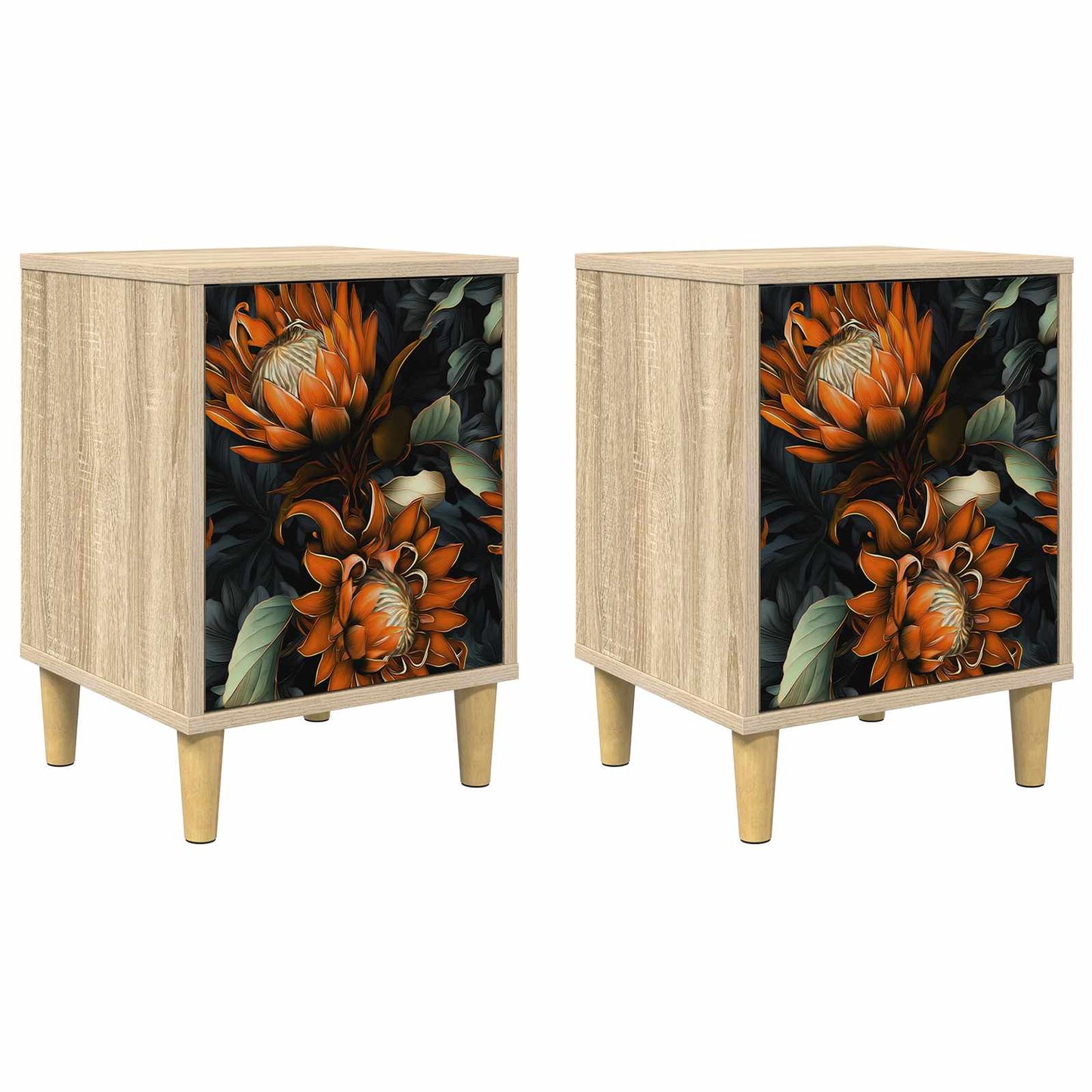 Nattbordskap LOCHEM 2 stk. Sonoma eik 36 x 33 x 50 cm