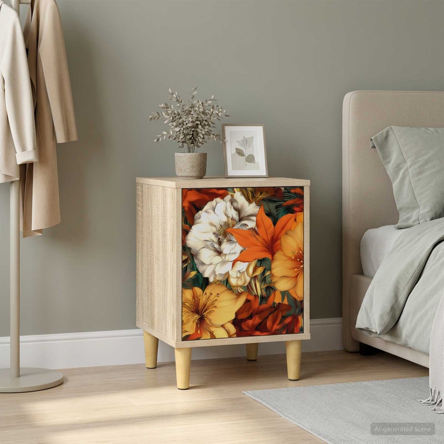 Nattbordskap GENNEP Sonoma eik 36 x 33 x 50 cm Konstruert tre