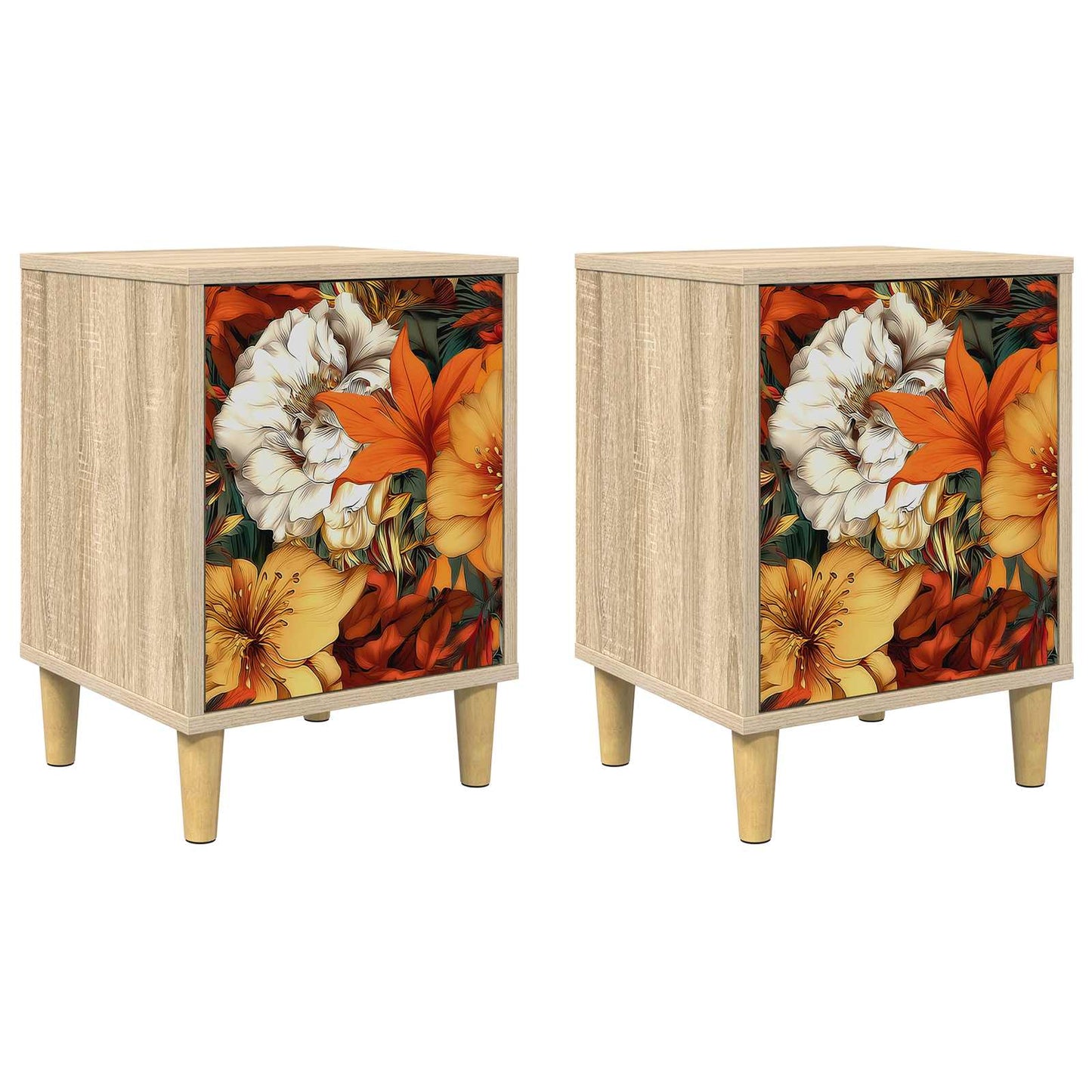 Nattbordskap GENNEP 2 stk. Sonoma eik 36 x 33 x 50 cm