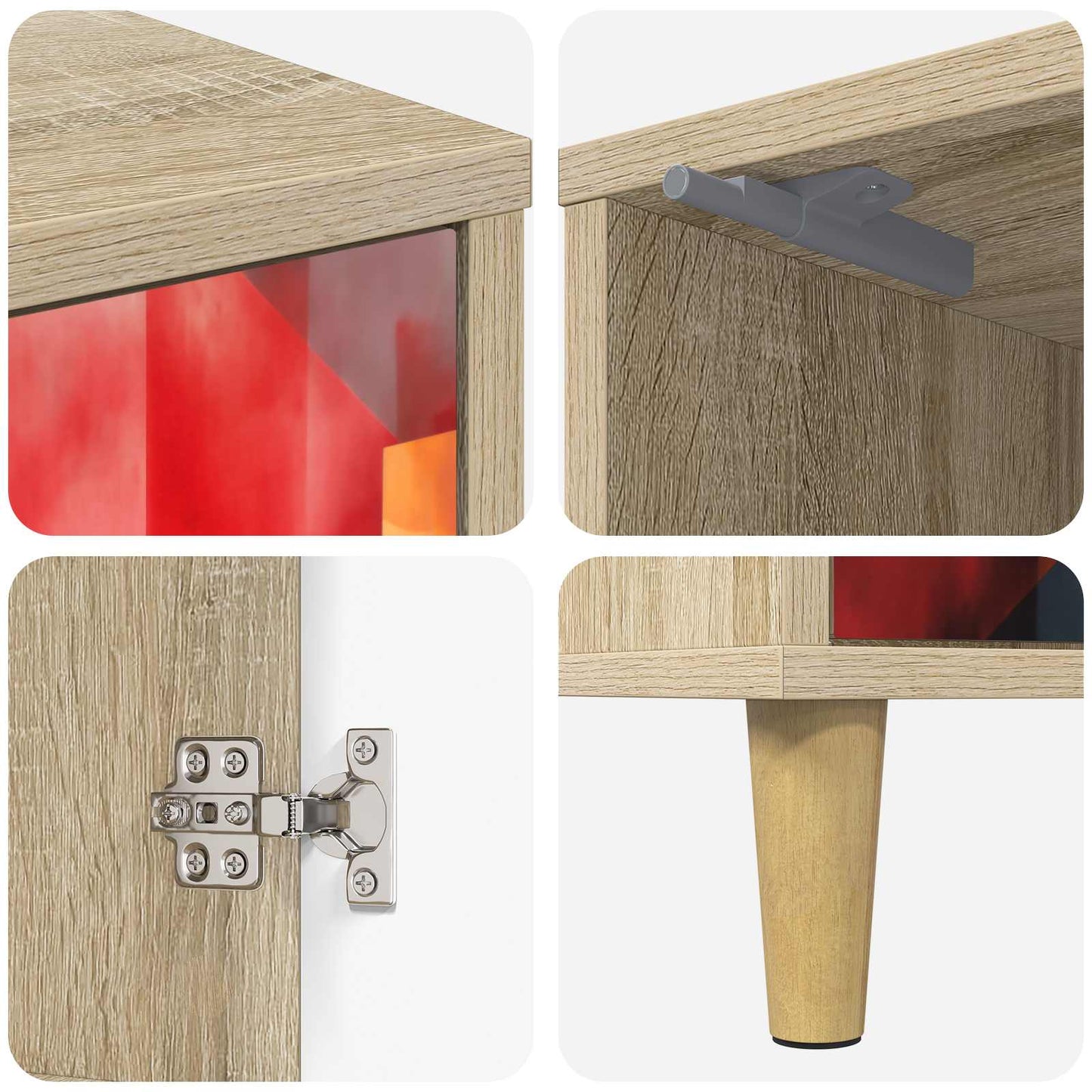 Nattbordskap HEESCH 2 stk. Sonoma eik 36 x 33 x 50 cm