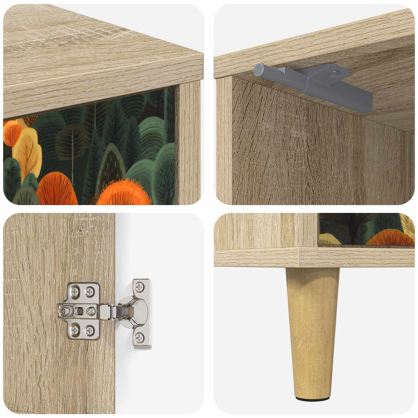 Nattbordskap ZAANDAM Sonoma eik 36 x 33 x 50 cm Konstruert tre