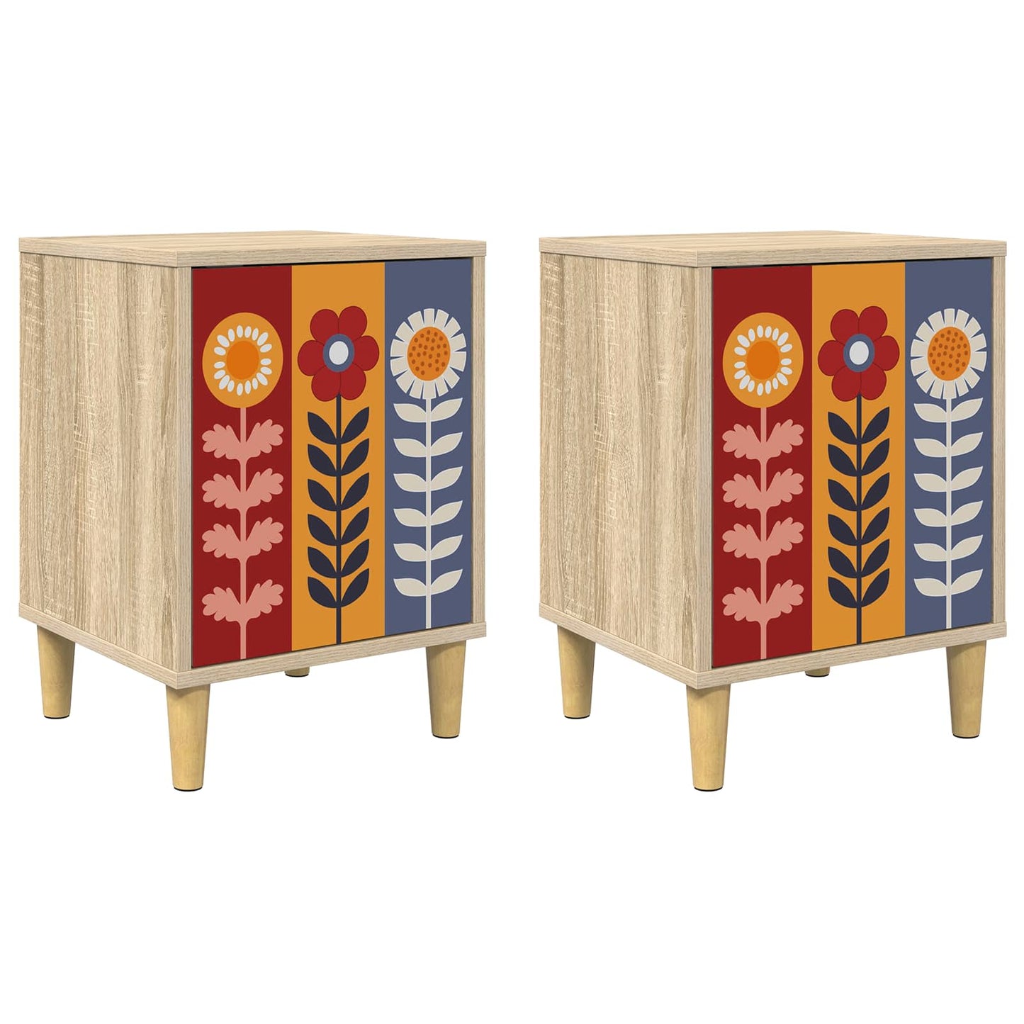 Nattbordskap ESSEN 2 stk. Sonoma eik 36 x 33 x 50 cm