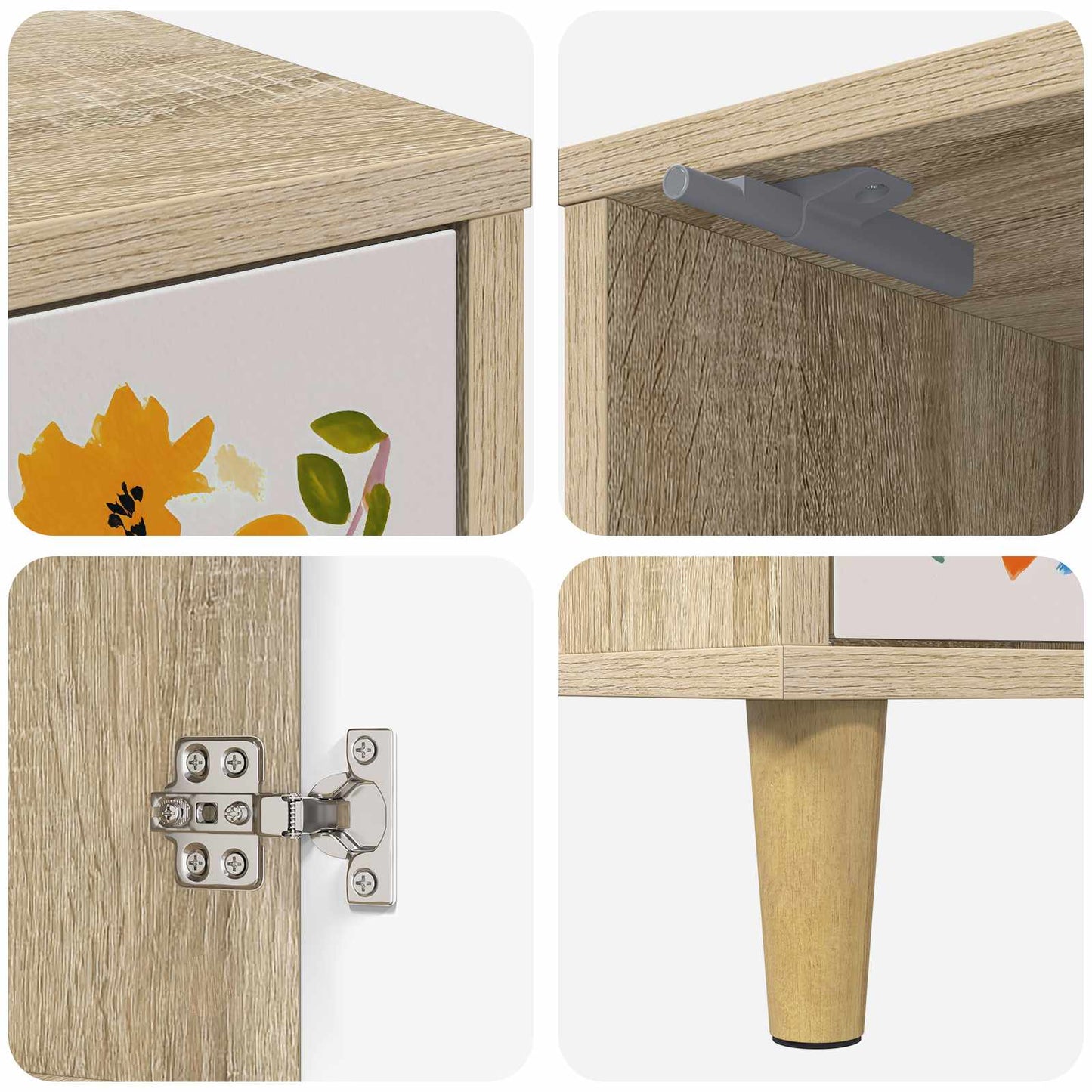 Nattbordskap MAINZ Sonoma eik 36 x 33 x 50 cm Konstruert tre