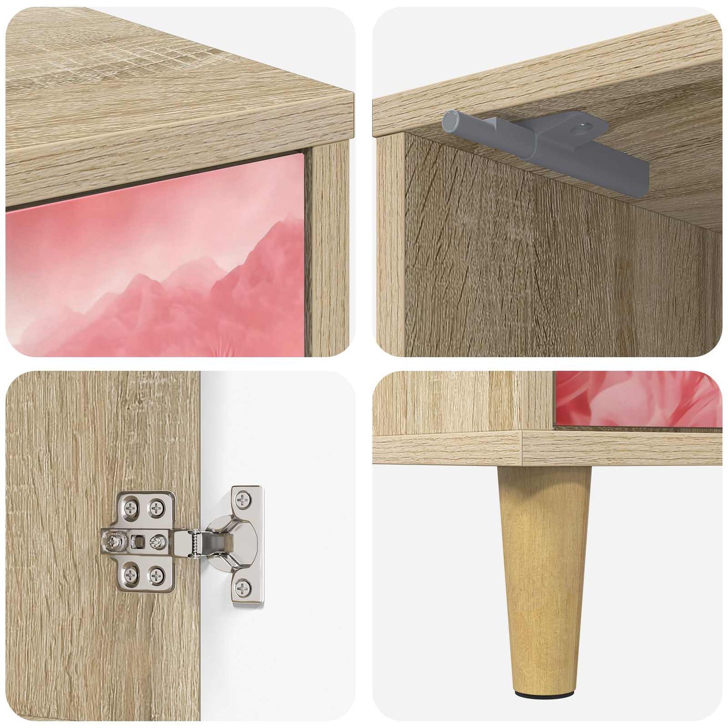 Nattbordskap AACHEN 2 stk. Sonoma eik 36 x 33 x 50 cm