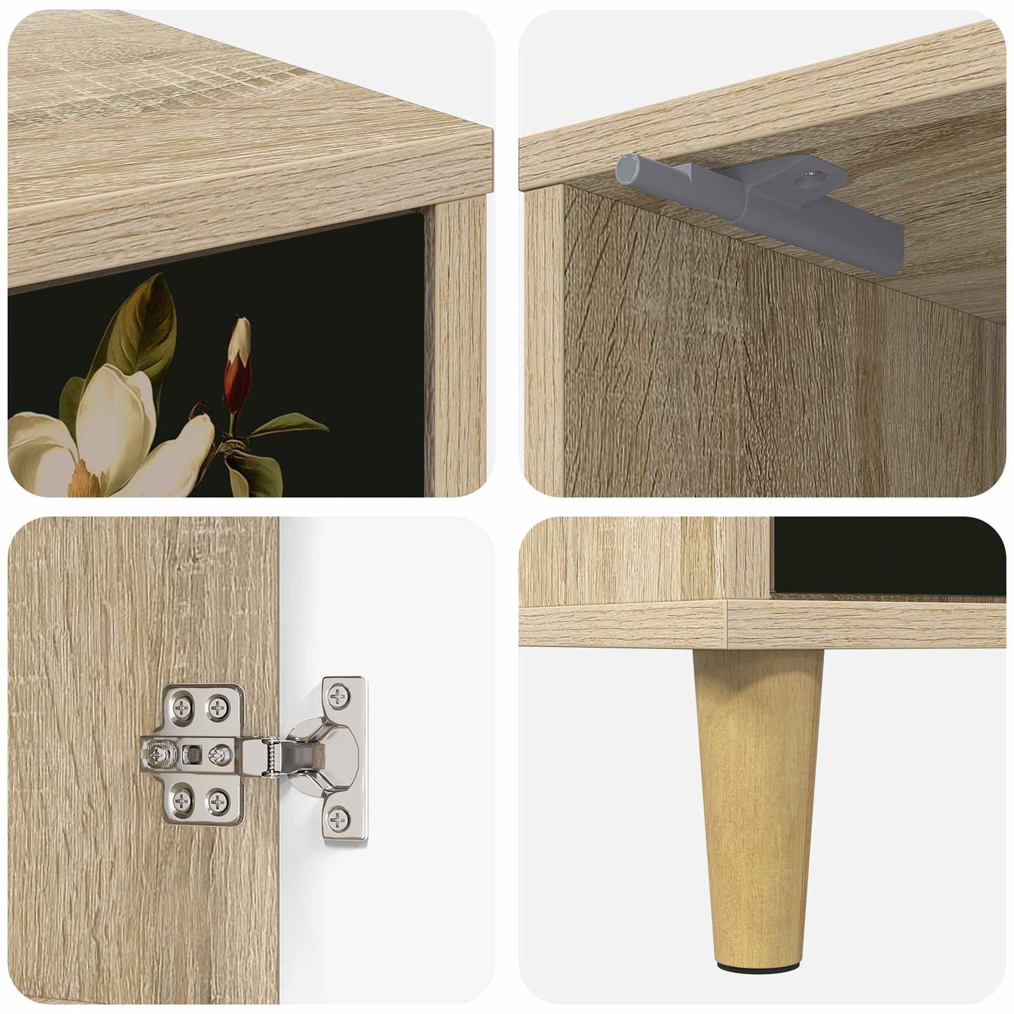 Nattbordskap BREMEN 2 stk. Sonoma eik 36 x 33 x 50 cm