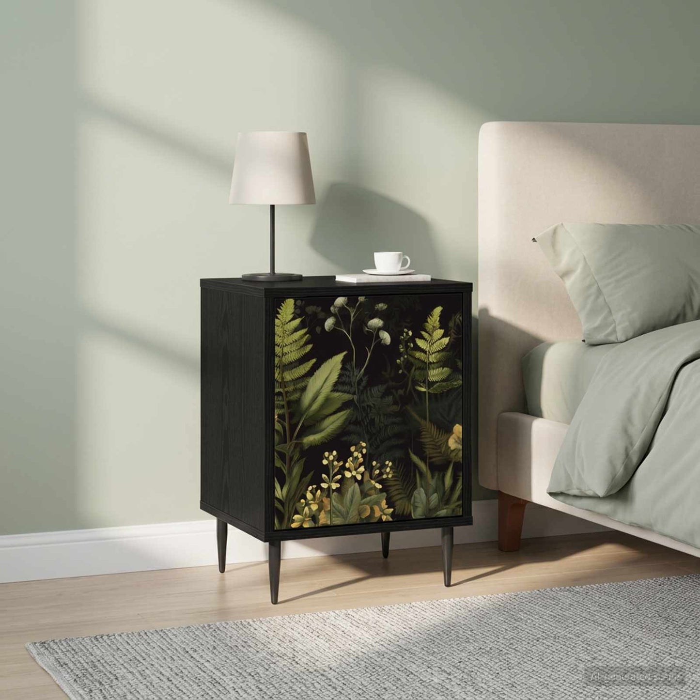Nattbordskap RHENEN 2 stk. Svart eik 36 x 33 x 51 cm