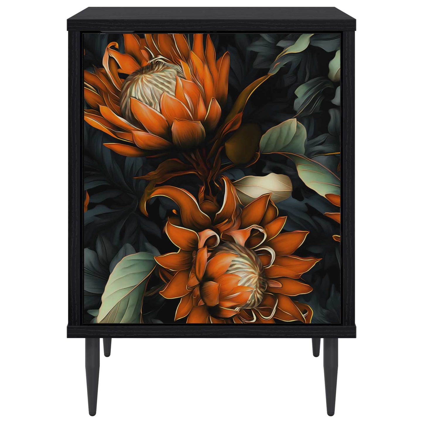 Nattbordskap LOCHEM Svart eik 36 x 33 x 51 cm Konstruert tre