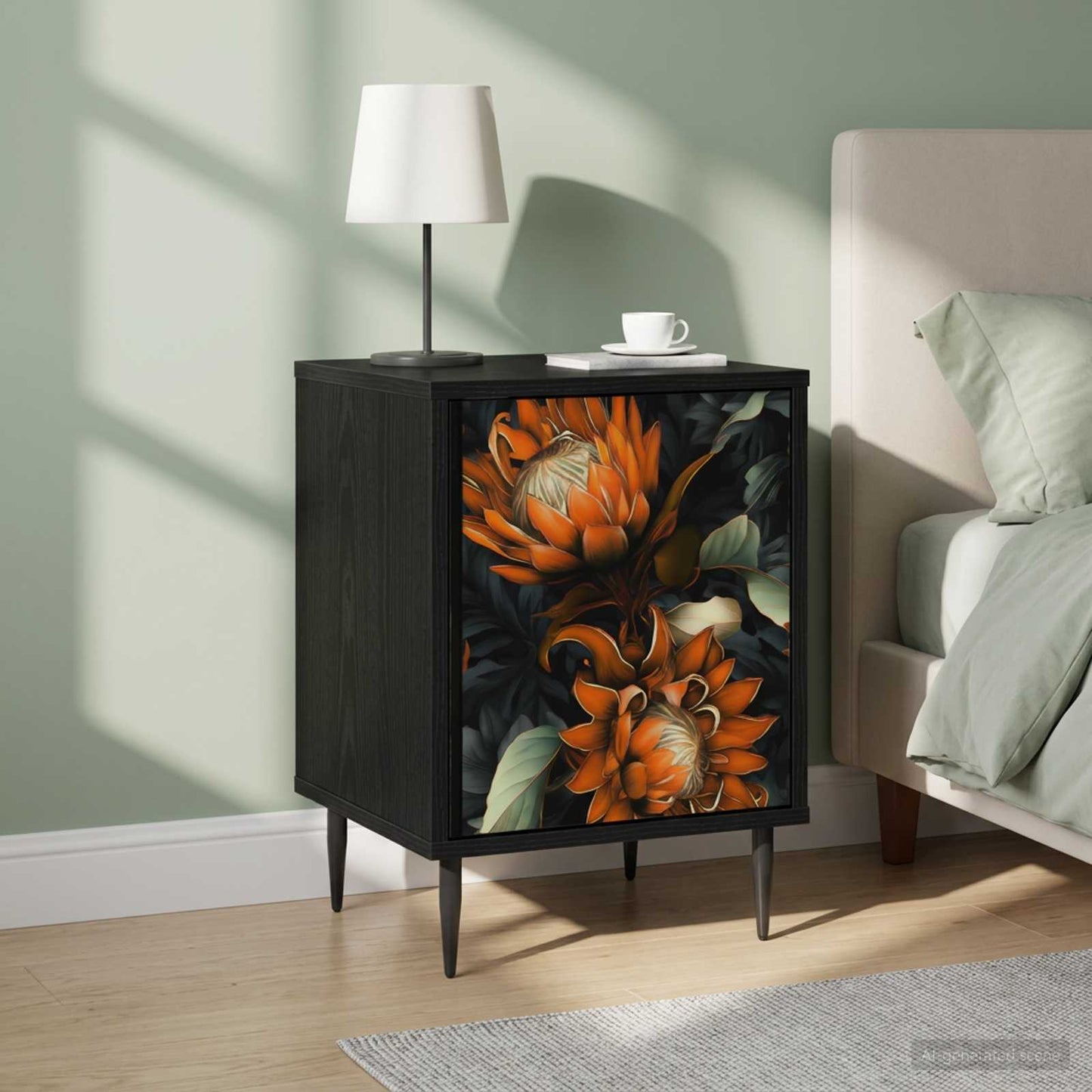 Nattbordskap LOCHEM 2 stk. Svart eik 36 x 33 x 51 cm