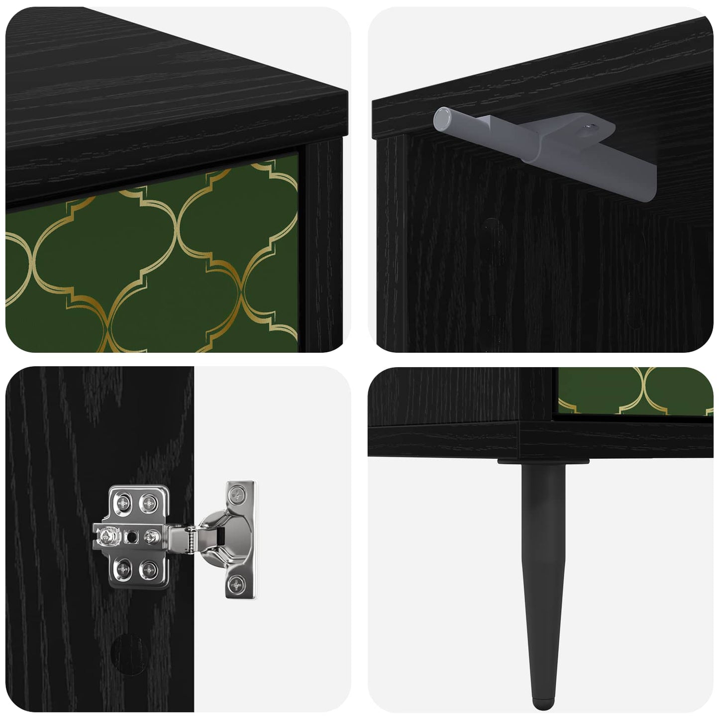 Nattbordskap GELEEN Svart eik 36 x 33 x 51 cm Konstruert tre