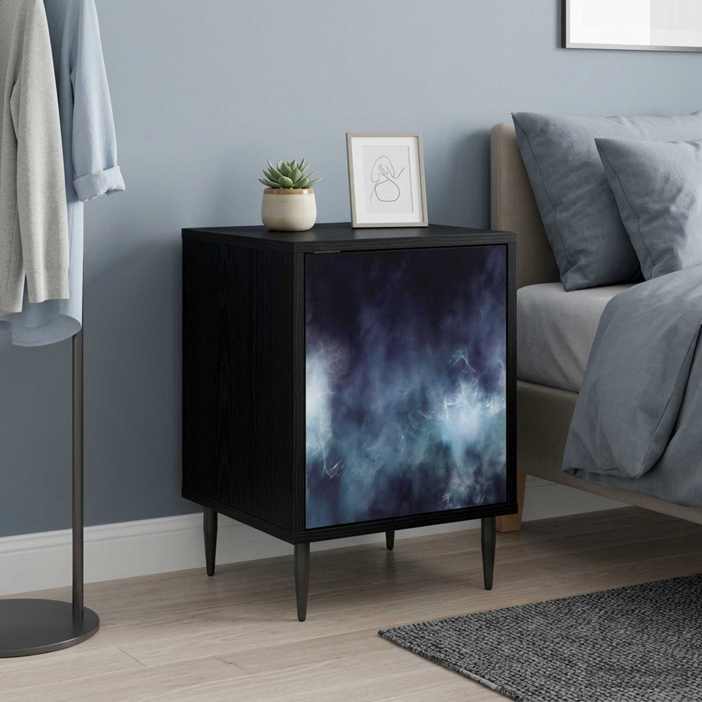 Nattbordskap RAALTE 2 stk. Svart eik 36 x 33 x 51 cm