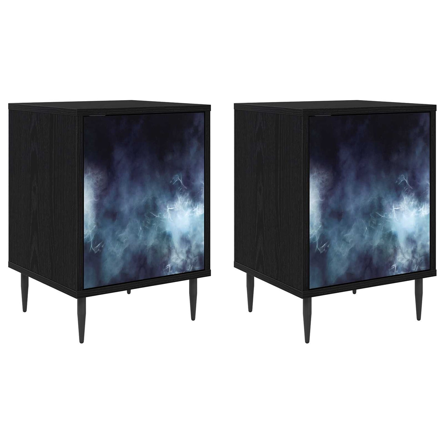 Nattbordskap RAALTE 2 stk. Svart eik 36 x 33 x 51 cm