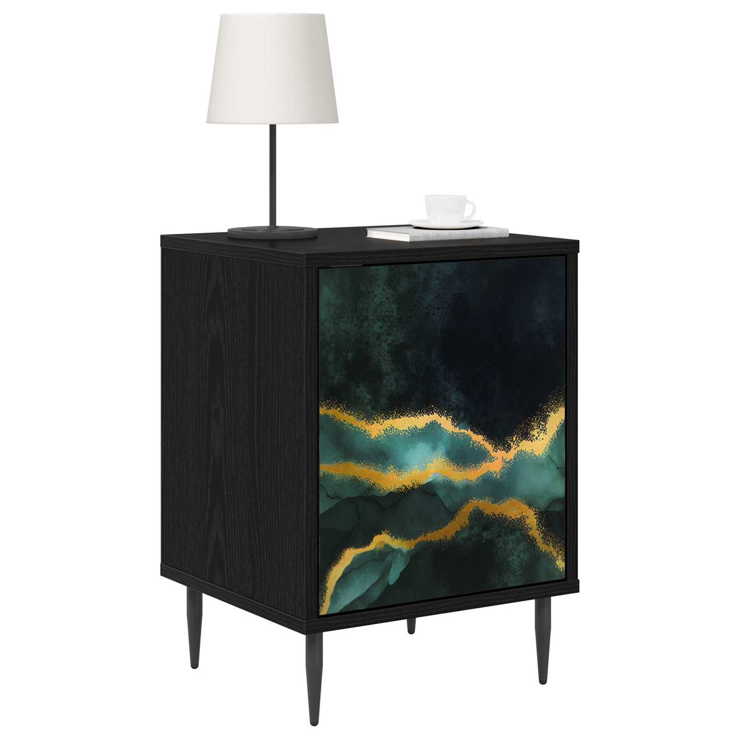 Nattbordskap WIJHE Svart eik 36 x 33 x 51 cm Konstruert tre