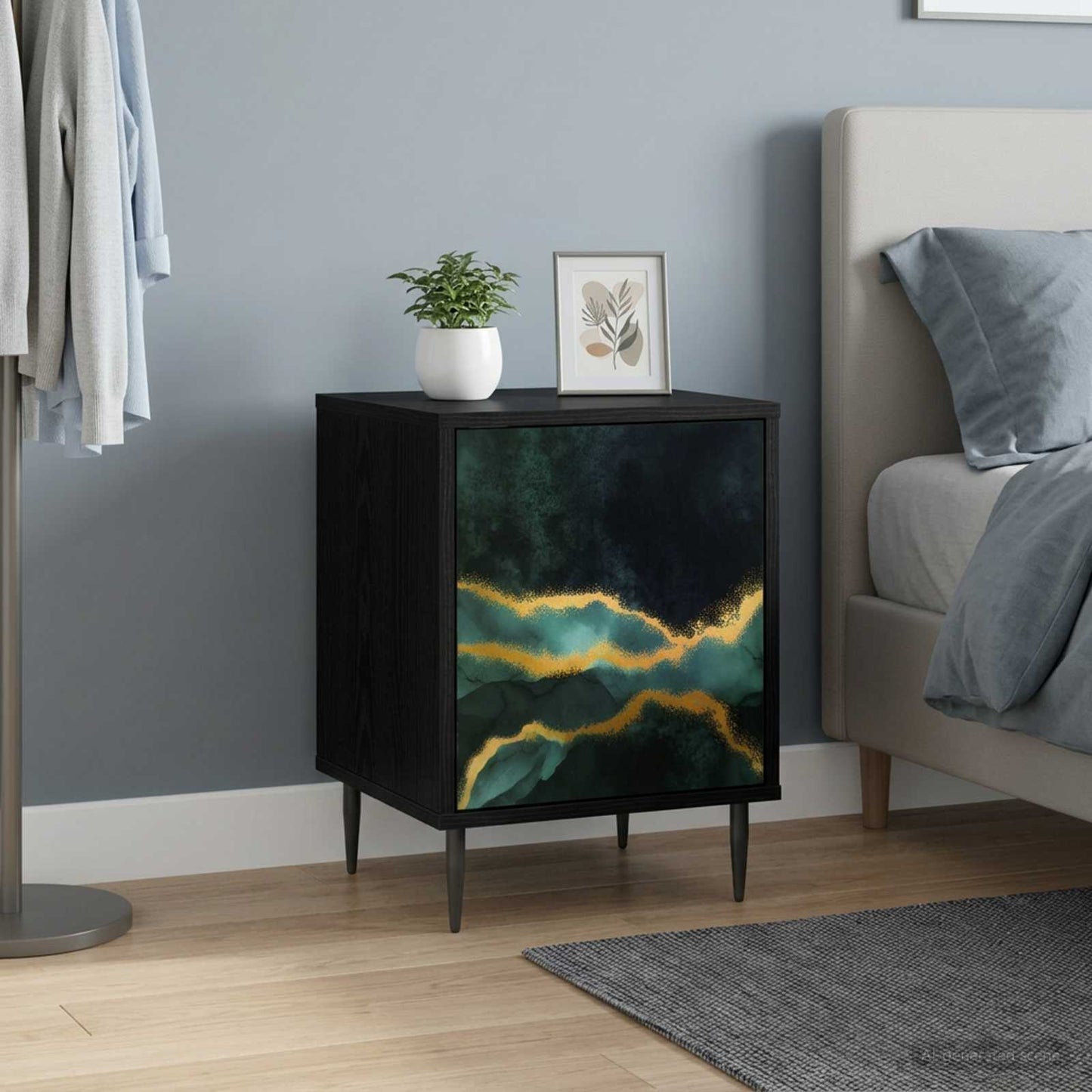 Nattbordskap WIJHE 2 stk. Svart eik 36 x 33 x 51 cm