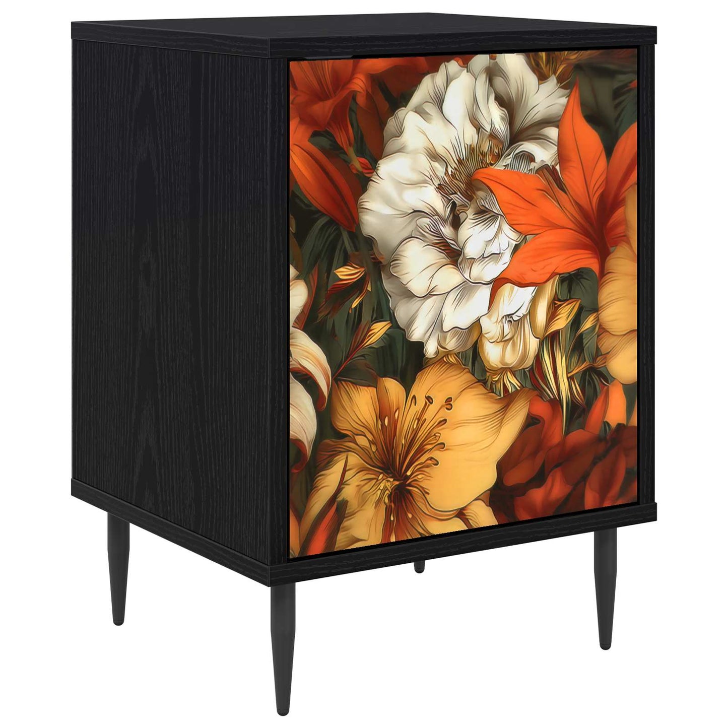 Nattbordskap GENNEP Svart eik 36 x 33 x 51 cm Konstruert tre