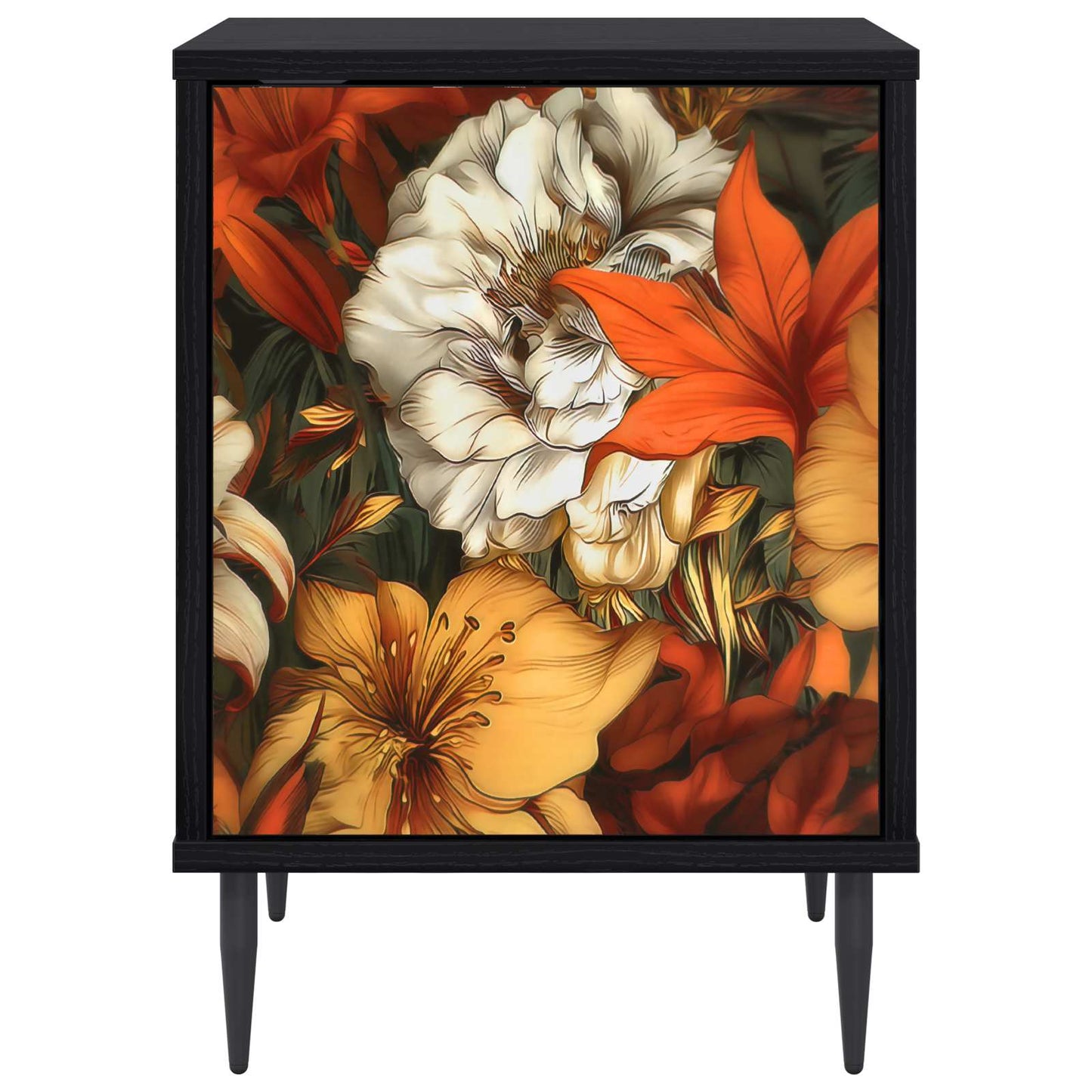 Nattbordskap GENNEP Svart eik 36 x 33 x 51 cm Konstruert tre