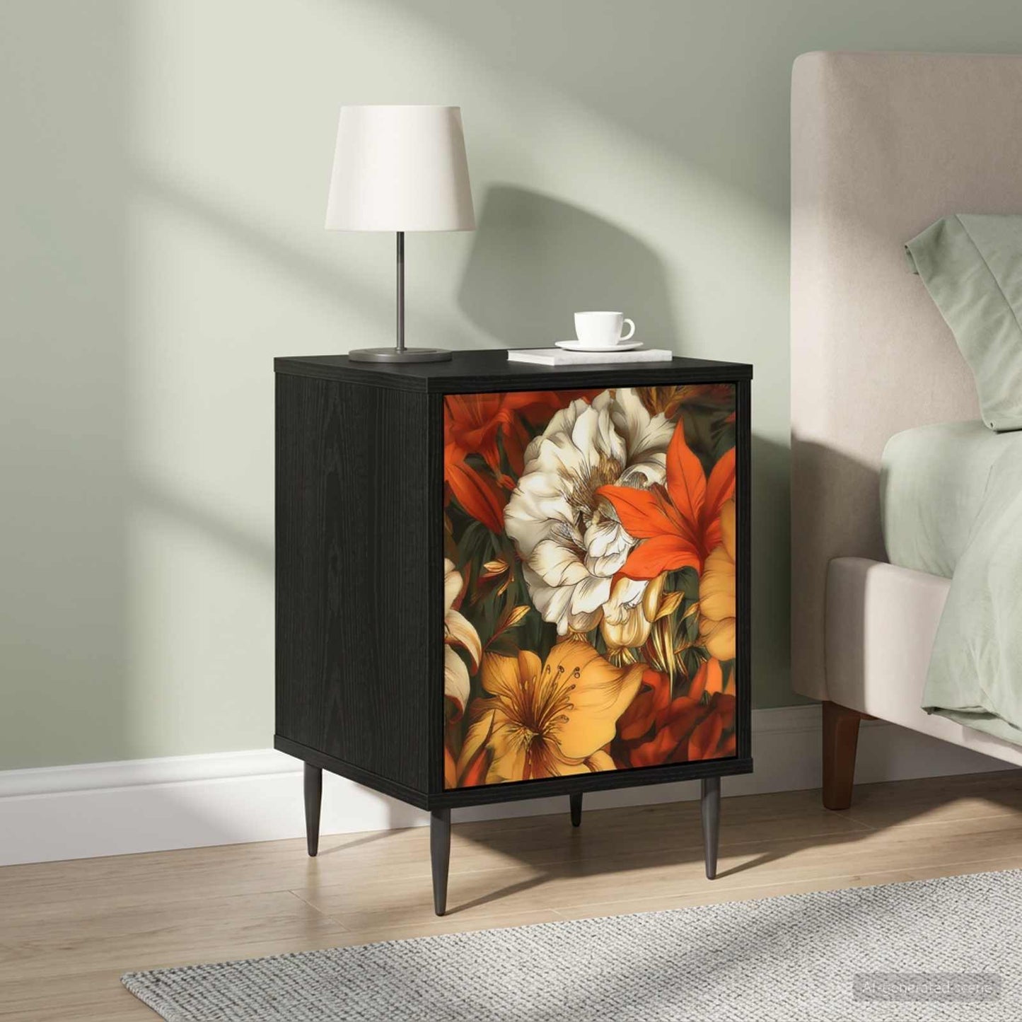Nattbordskap GENNEP 2 stk. Svart eik 36 x 33 x 51 cm