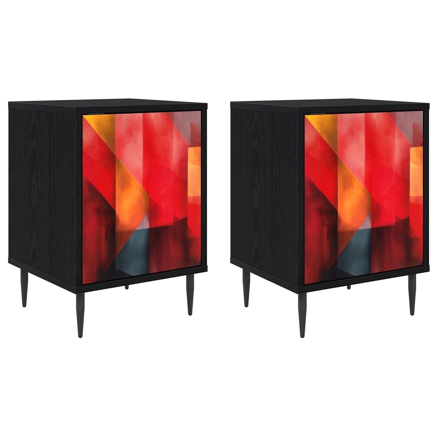 Nattbordskap HEESCH 2 stk. Svart eik 36 x 33 x 51 cm
