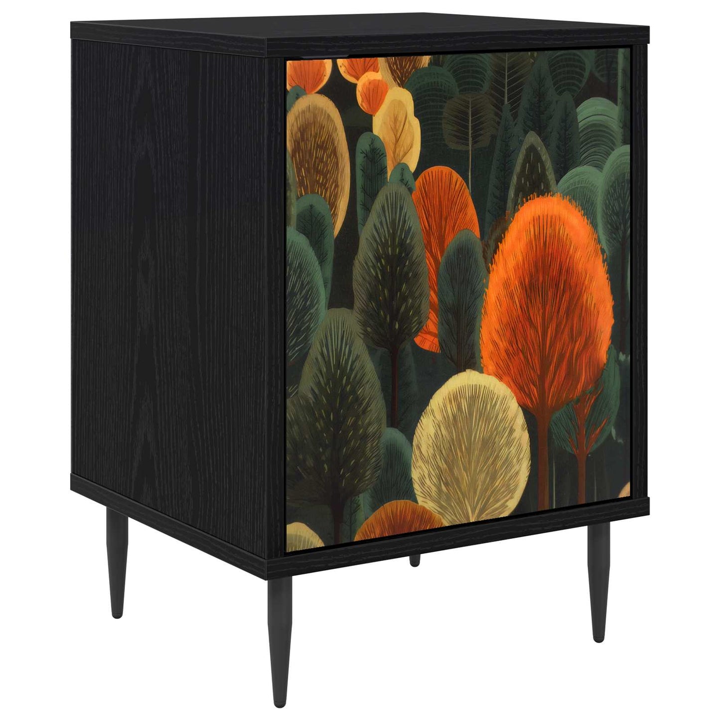 Nattbordskap ZAANDAM Svart eik 36 x 33 x 51 cm Konstruert tre