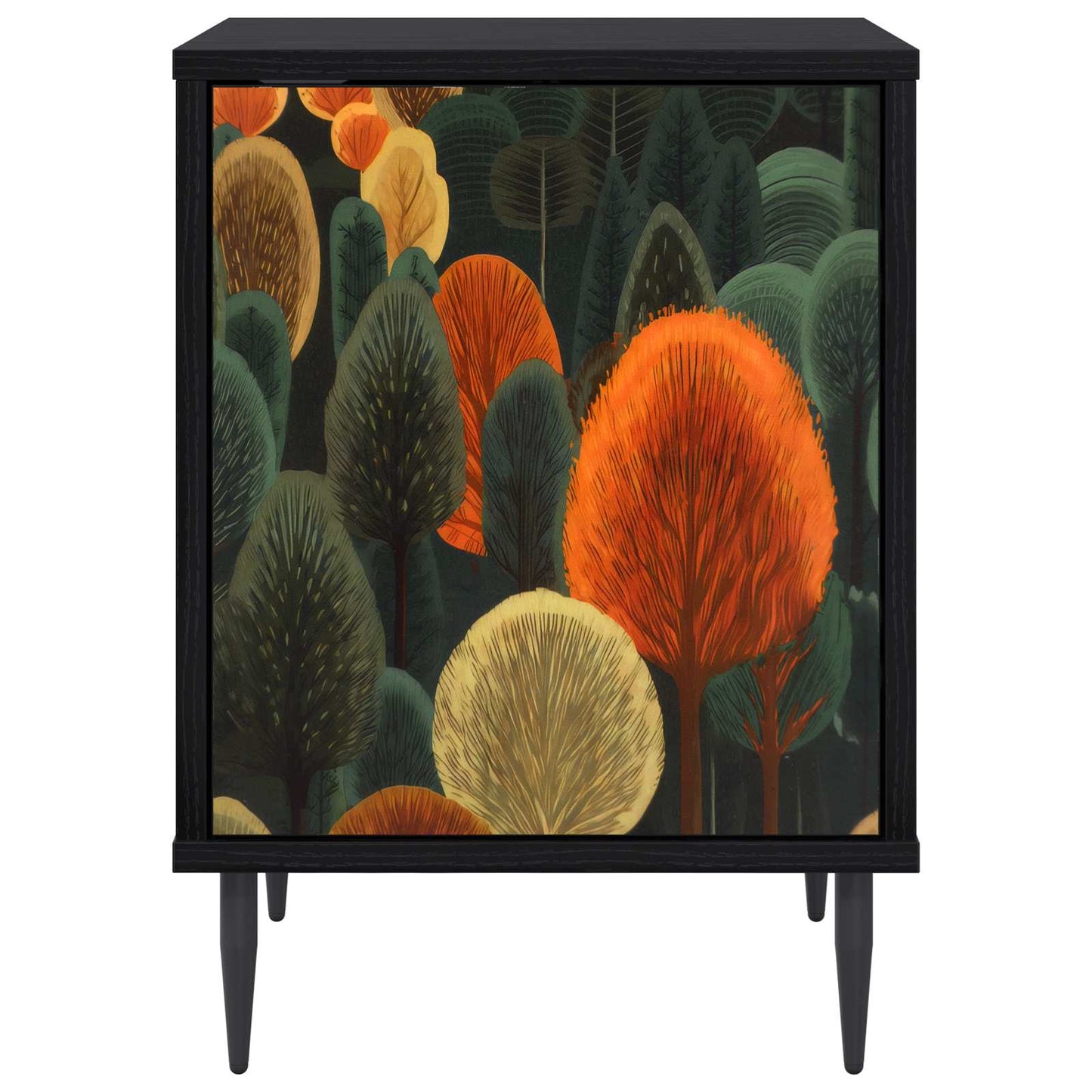 Nattbordskap ZAANDAM Svart eik 36 x 33 x 51 cm Konstruert tre