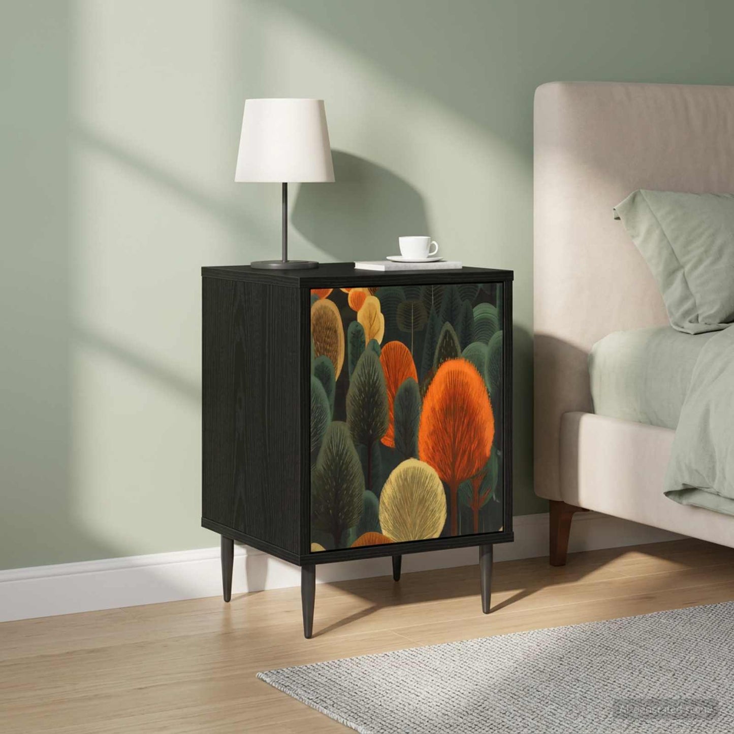 Nattbordskap ZAANDAM 2 stk. Svart eik 36 x 33 x 51 cm