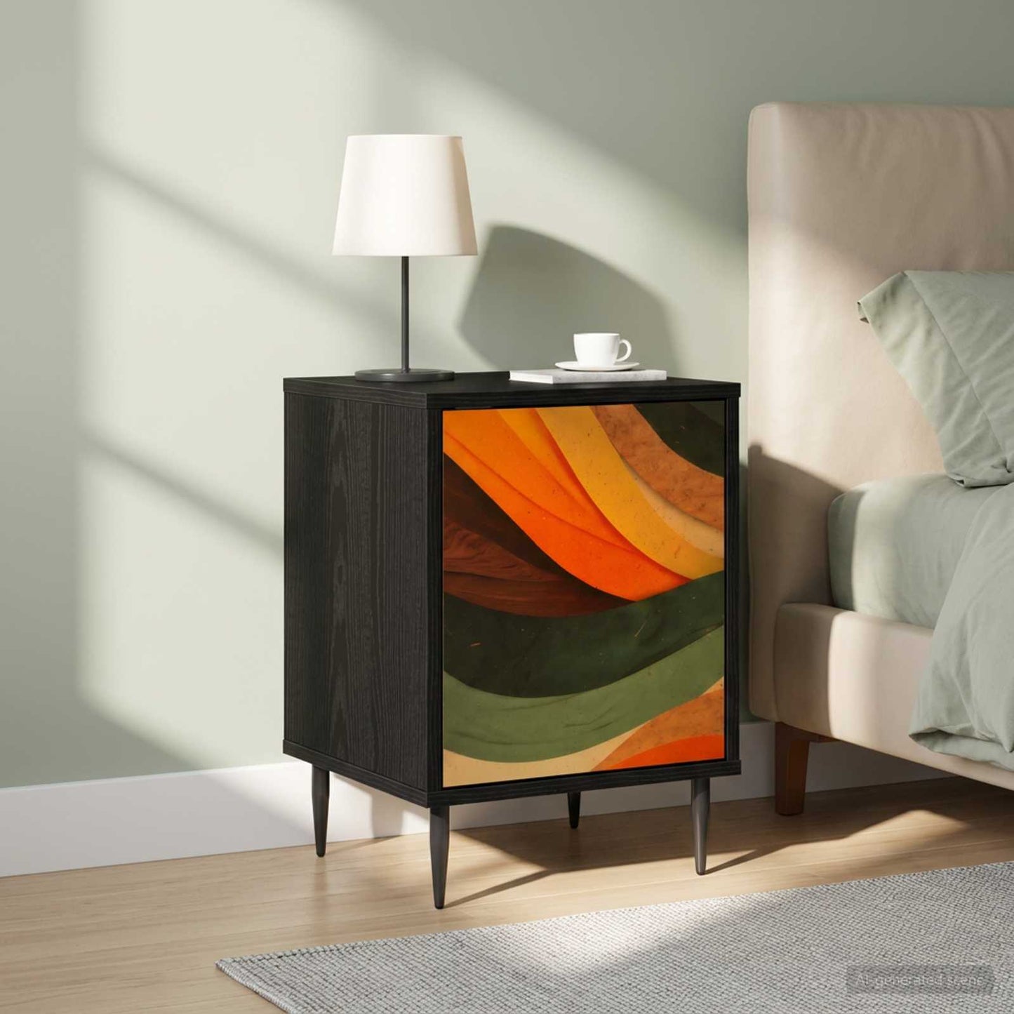Nattbordskap BONN 2 stk. Svart eik 36 x 33 x 51 cm