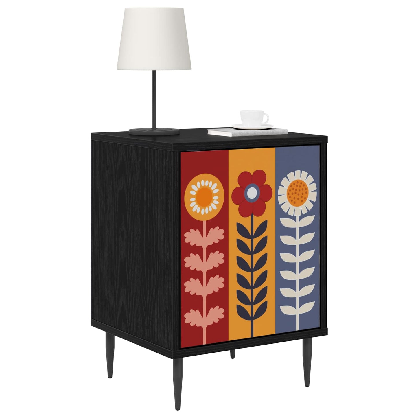 Nattbordskap ESSEN Svart eik 36 x 33 x 51 cm Konstruert tre