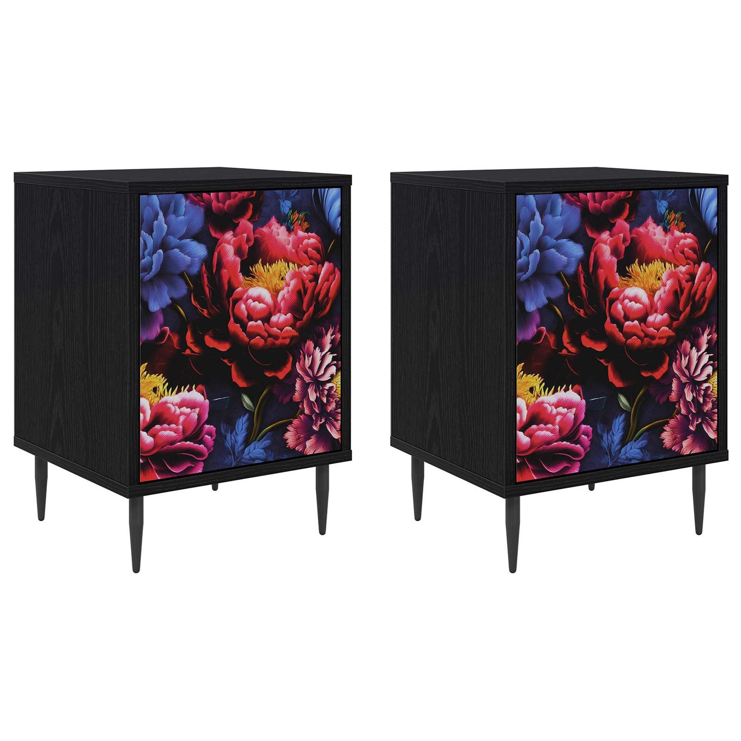 Nattbordskap KIEL 2 stk. Svart eik 36 x 33 x 51 cm