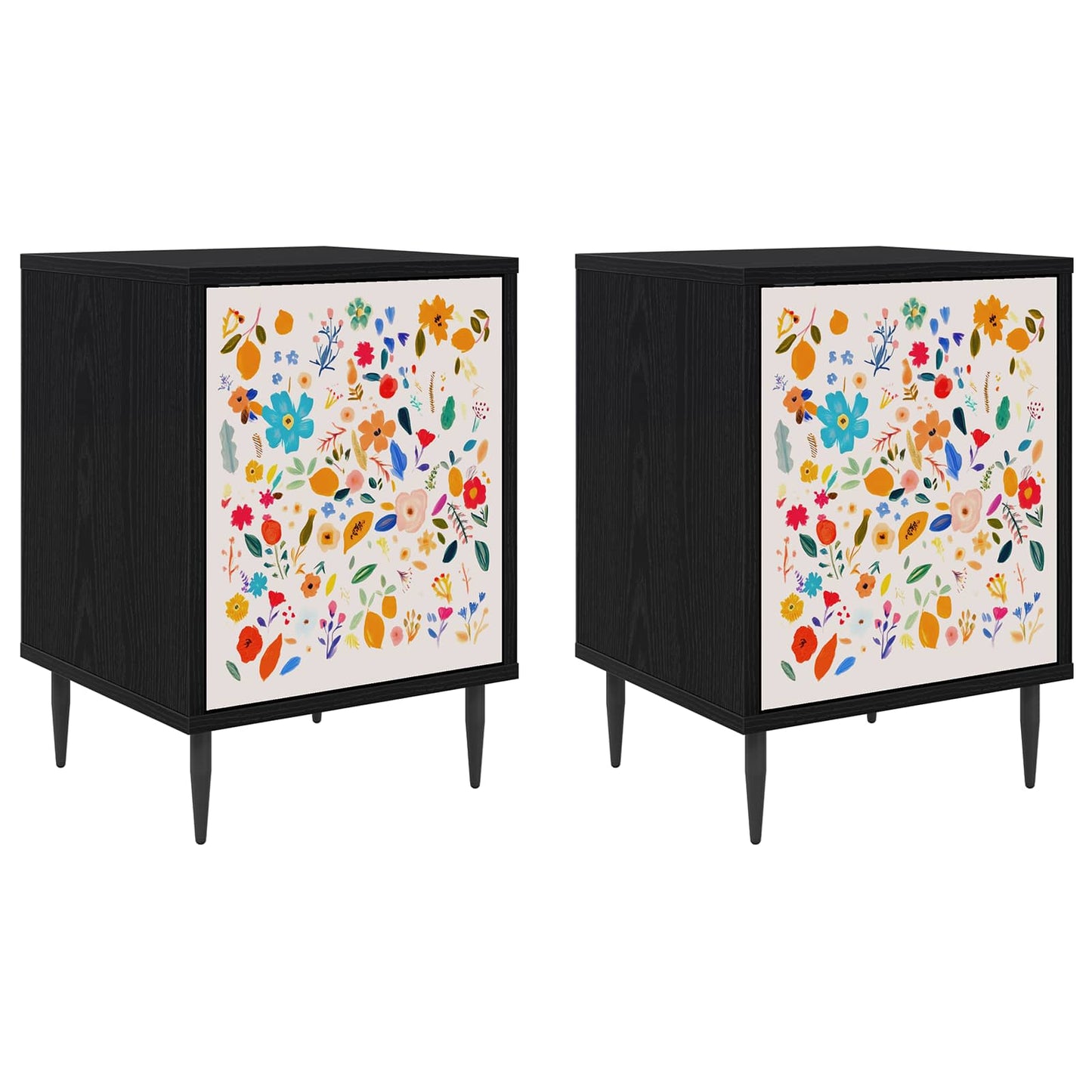 Nattbordskap MAINZ 2 stk. Svart eik 36 x 33 x 51 cm