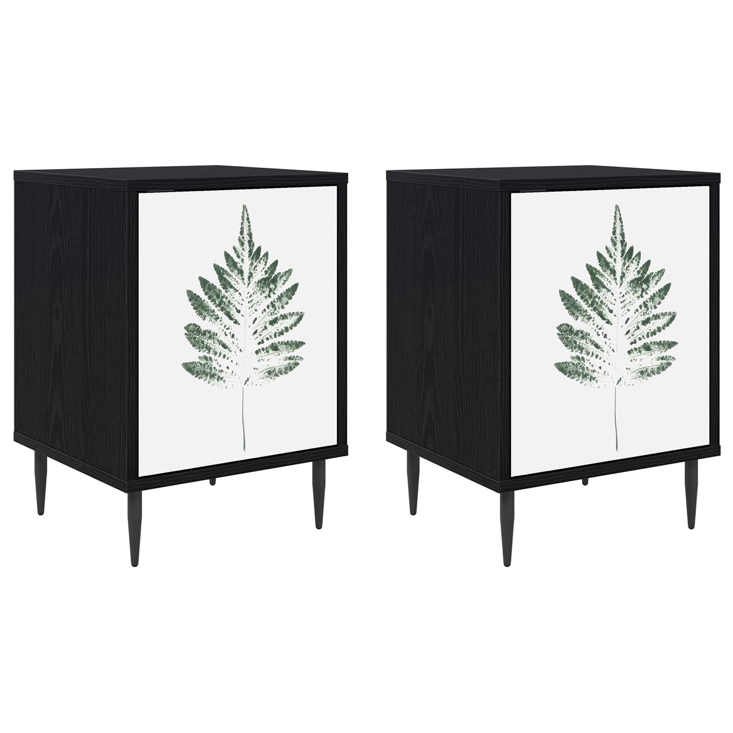 Nattbordskap HANAU 2 stk. Svart eik 36 x 33 x 51 cm