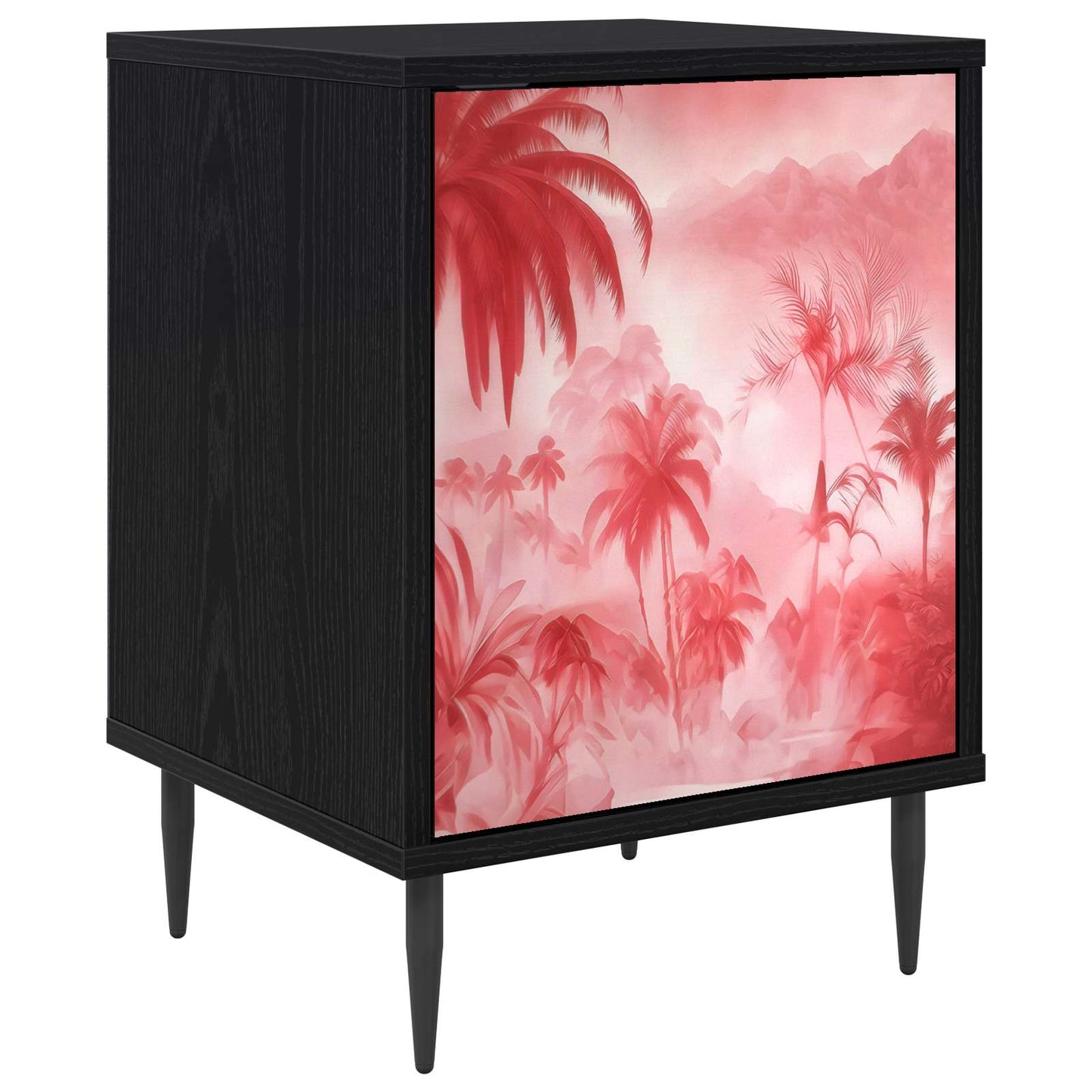 Nattbordskap AACHEN Svart eik 36 x 33 x 51 cm Konstruert tre