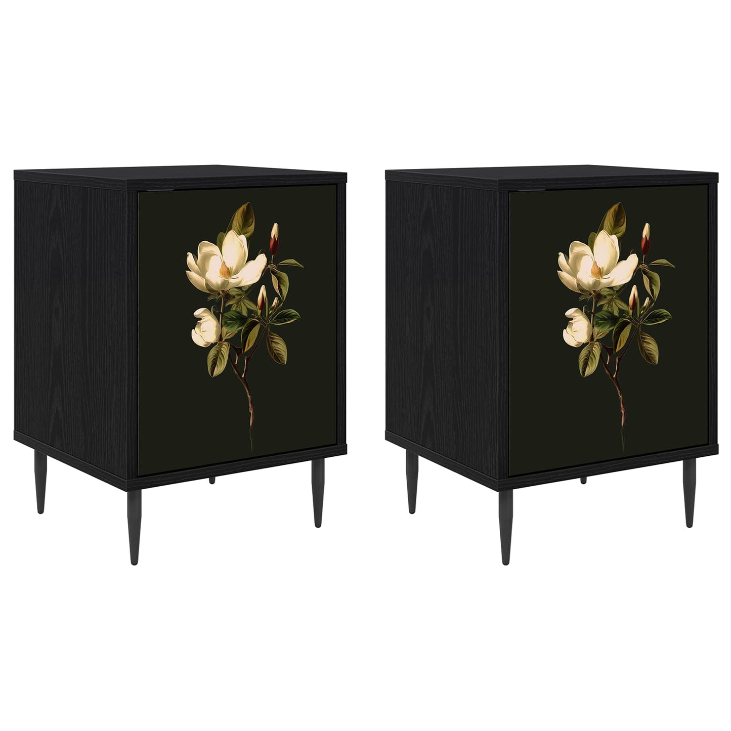Nattbordskap BREMEN 2 stk. Svart eik 36 x 33 x 51 cm