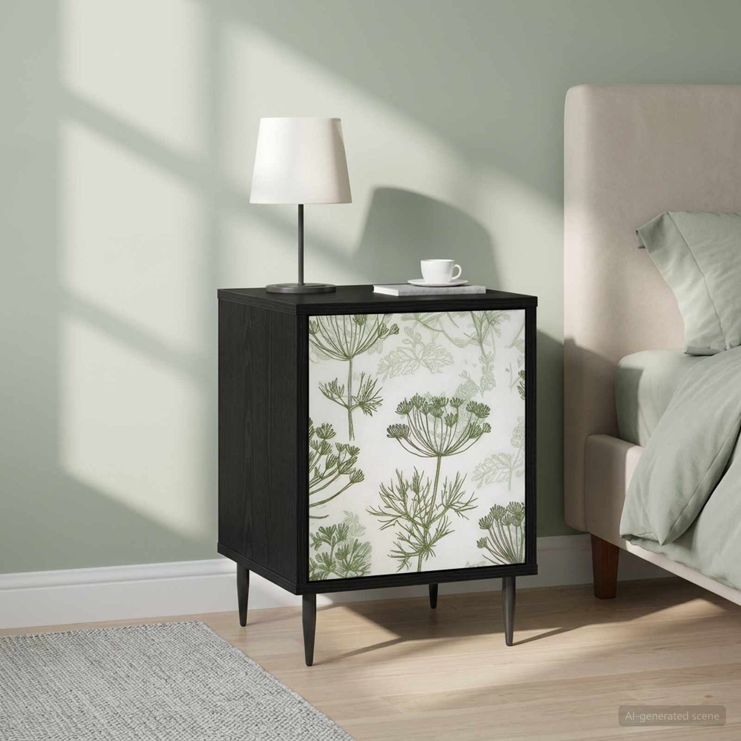 Nattbordskap GOTHA 2 stk. Svart eik 36 x 33 x 51 cm