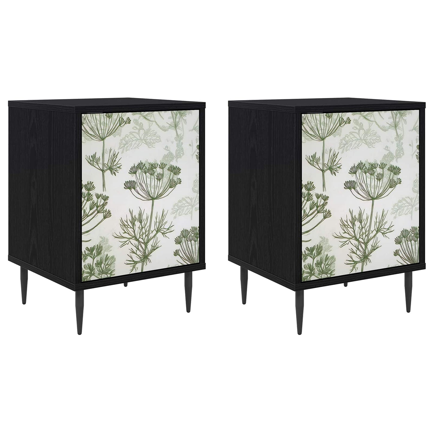 Nattbordskap GOTHA 2 stk. Svart eik 36 x 33 x 51 cm