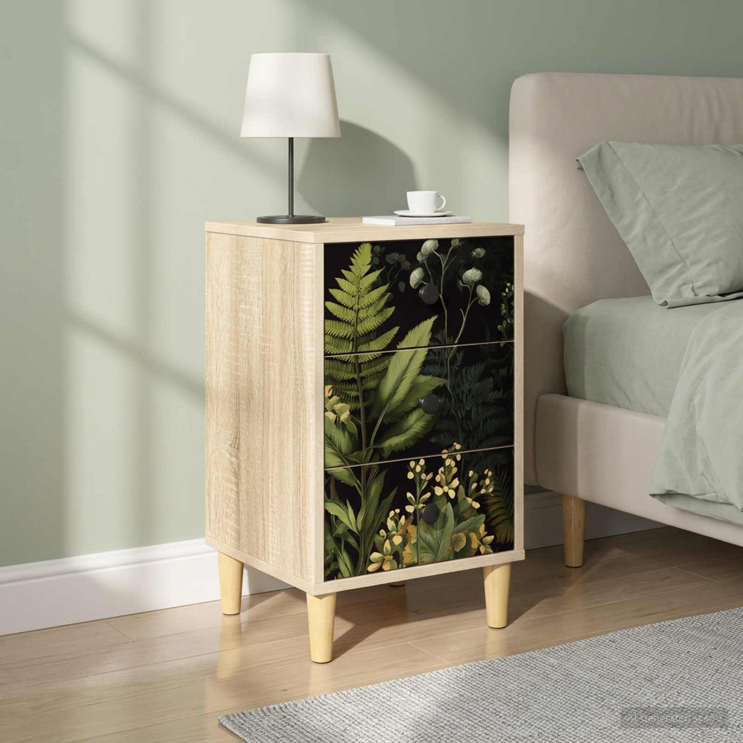Nattbordskap RHENEN 2 stk. Sonoma eik 36 x 33 x 60 cm