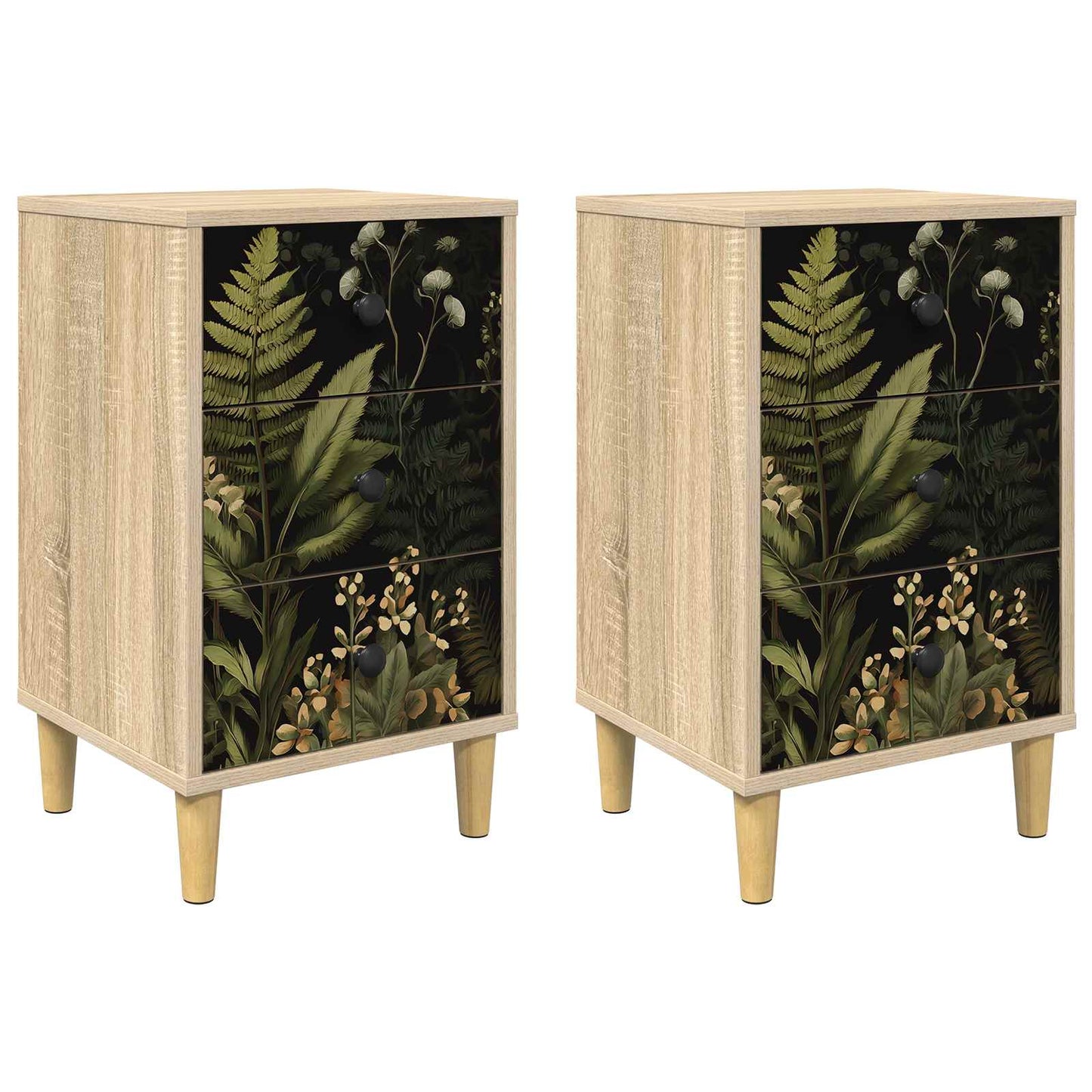 Nattbordskap RHENEN 2 stk. Sonoma eik 36 x 33 x 60 cm