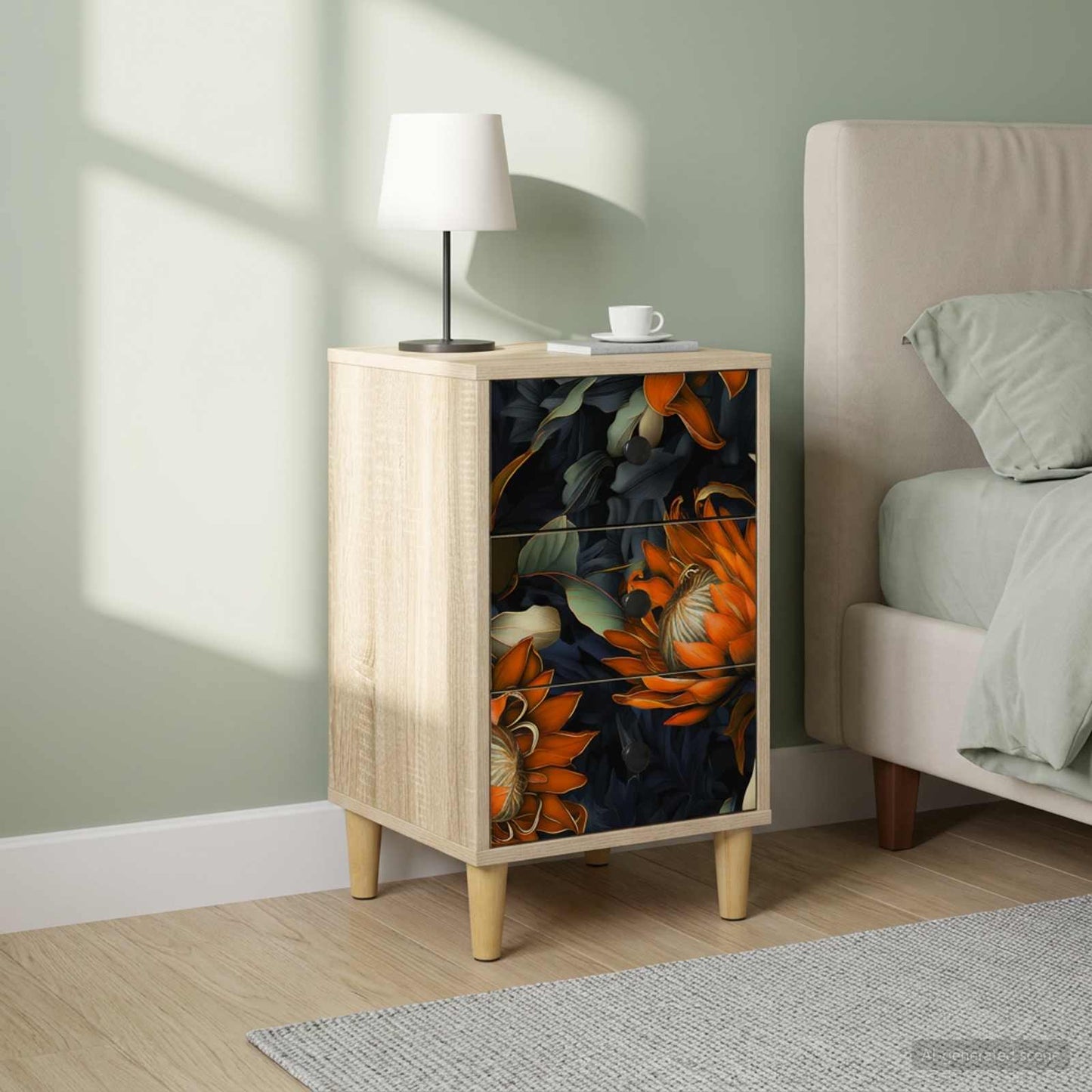 Nattbordskap LOCHEM 2 stk. Sonoma eik 36 x 33 x 60 cm