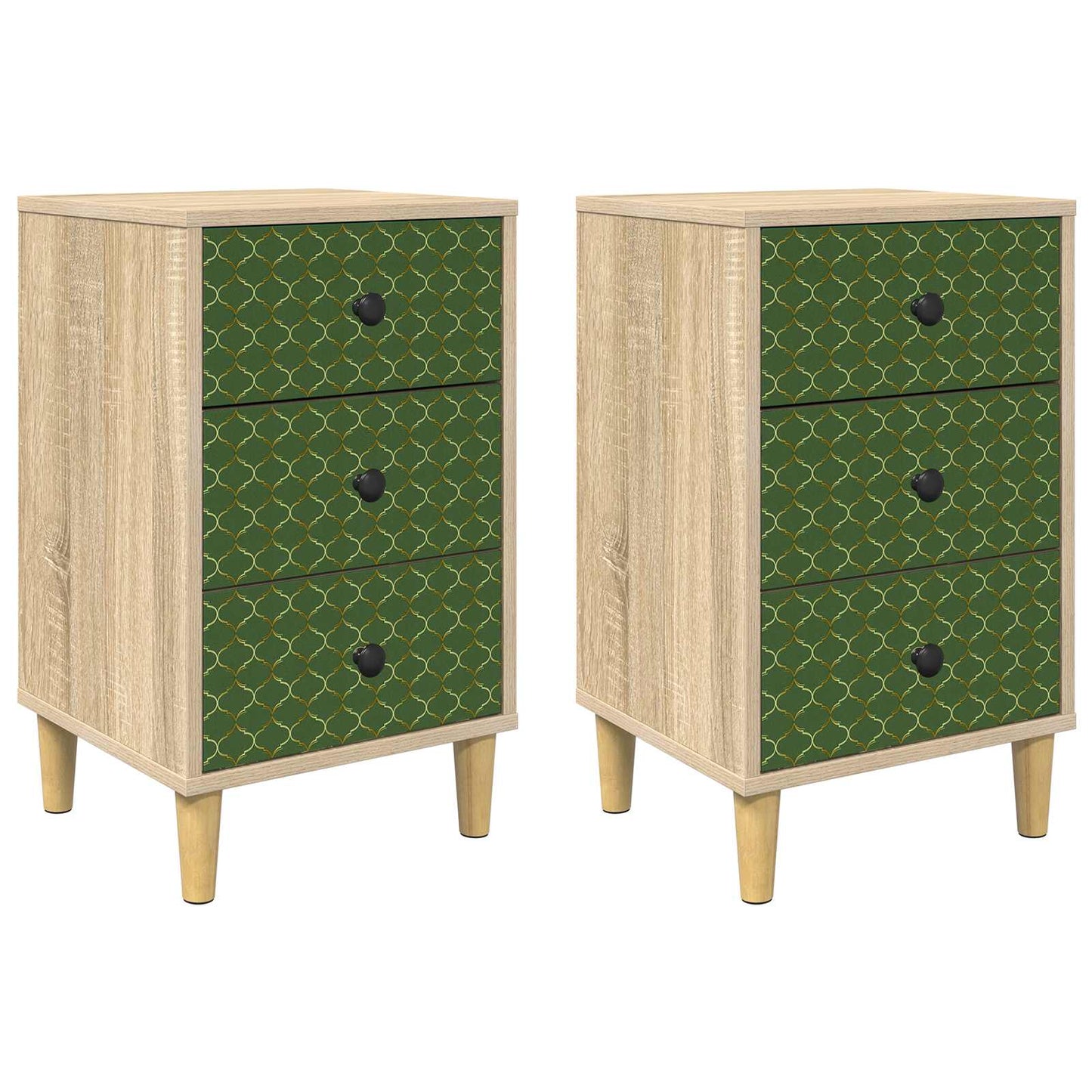 Nattbordskap GELEEN 2 stk. Sonoma eik 36 x 33 x 60 cm