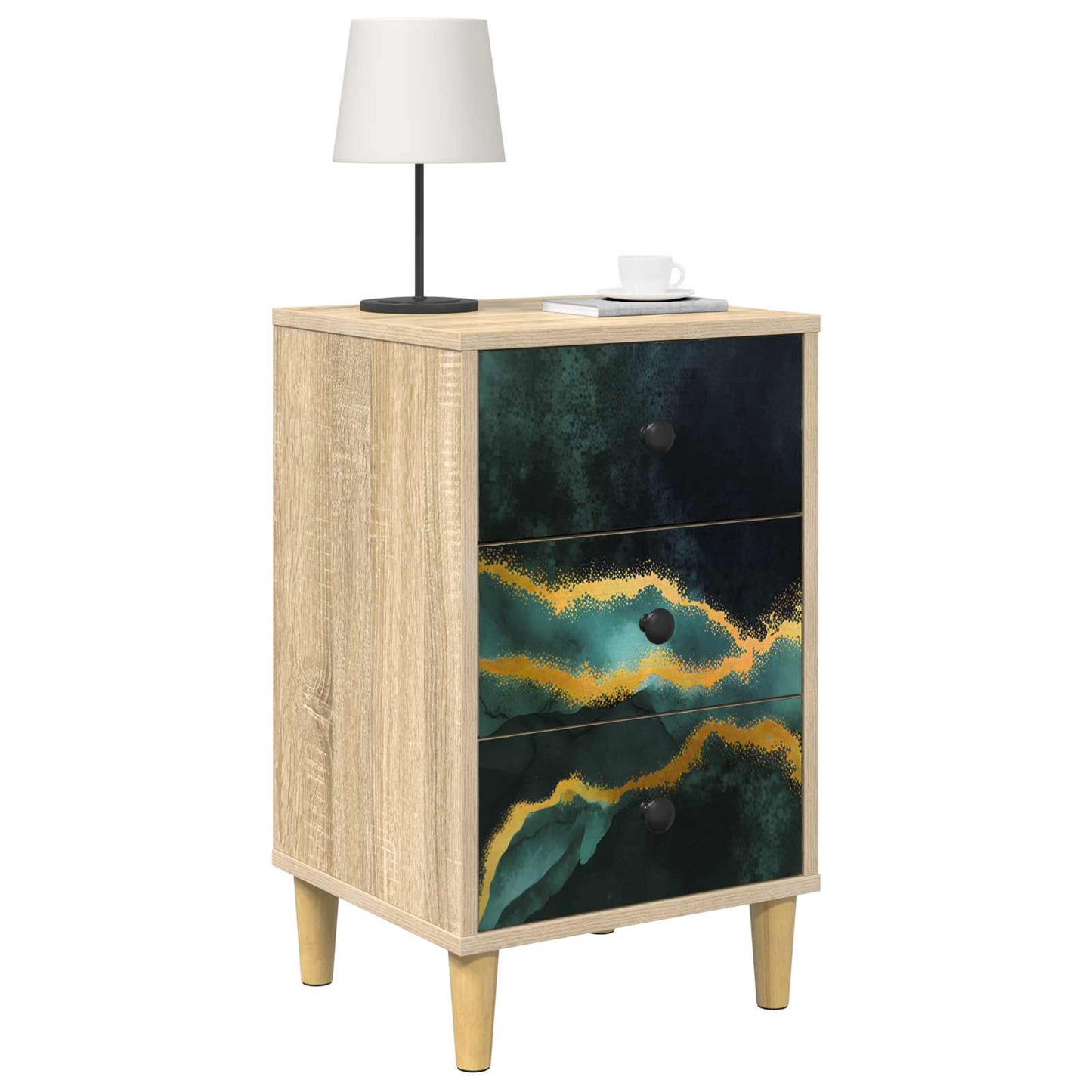 Nattbordskap WIJHE Sonoma eik 36 x 33 x 60 cm Konstruert tre