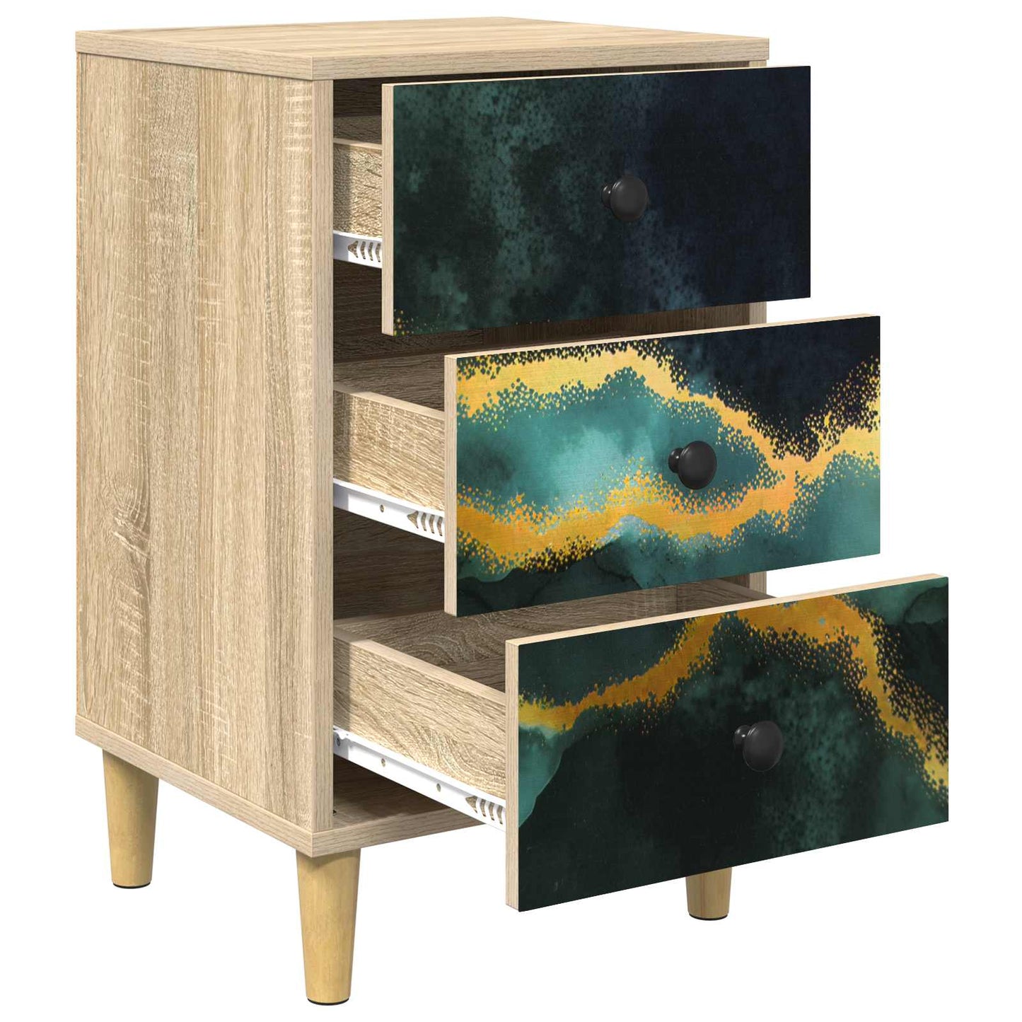 Nattbordskap WIJHE 2 stk. Sonoma eik 36 x 33 x 60 cm