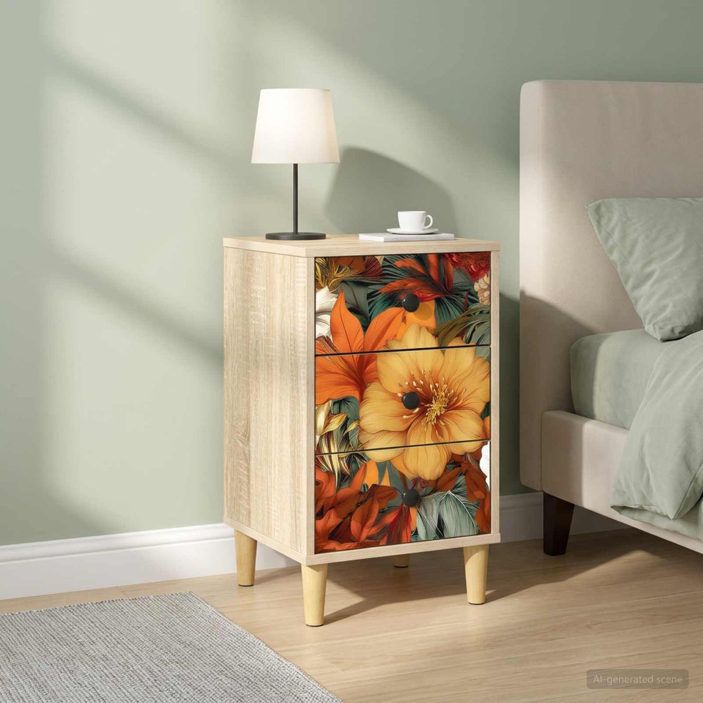 Nattbordskap GENNEP 2 stk. Sonoma eik 36 x 33 x 60 cm