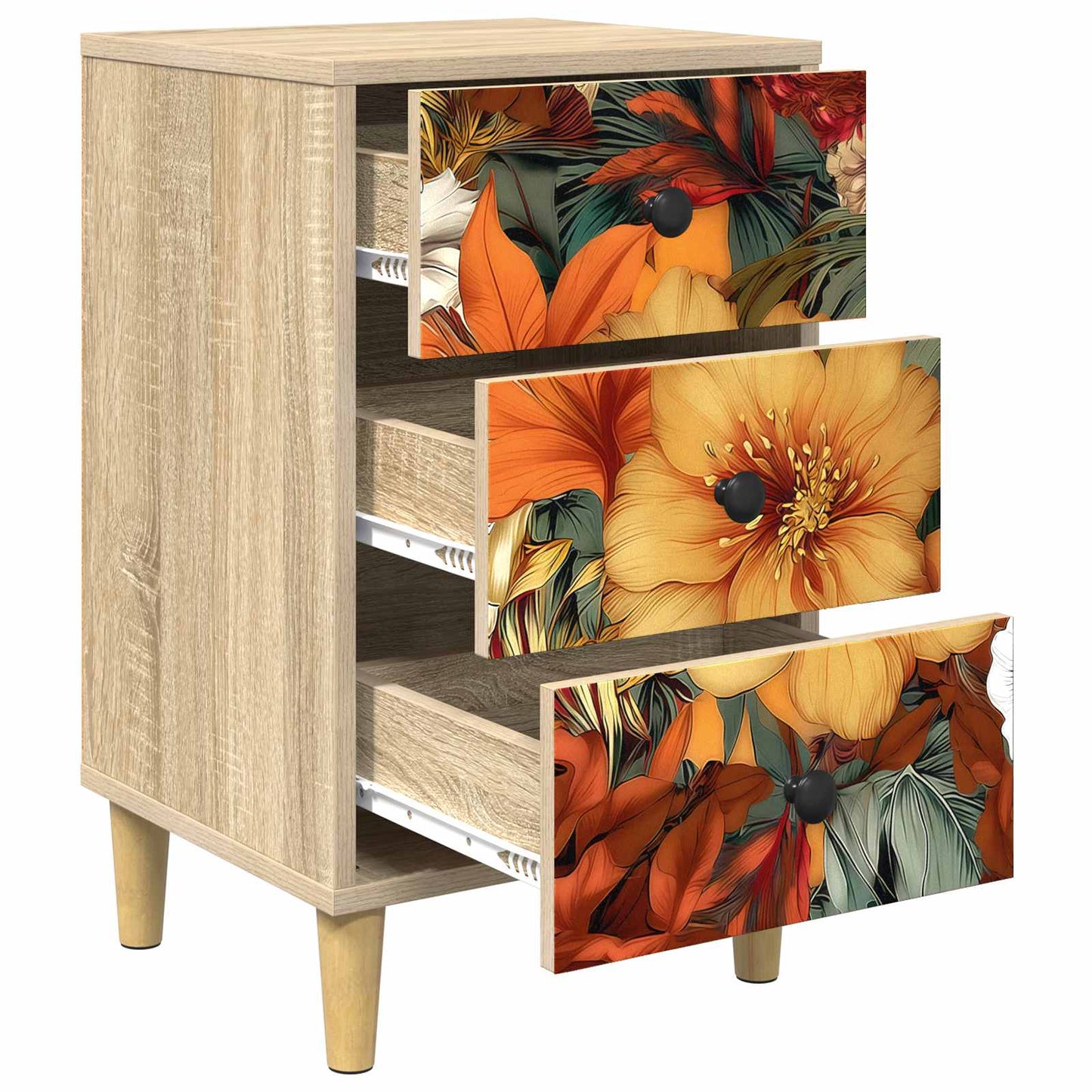 Nattbordskap GENNEP 2 stk. Sonoma eik 36 x 33 x 60 cm