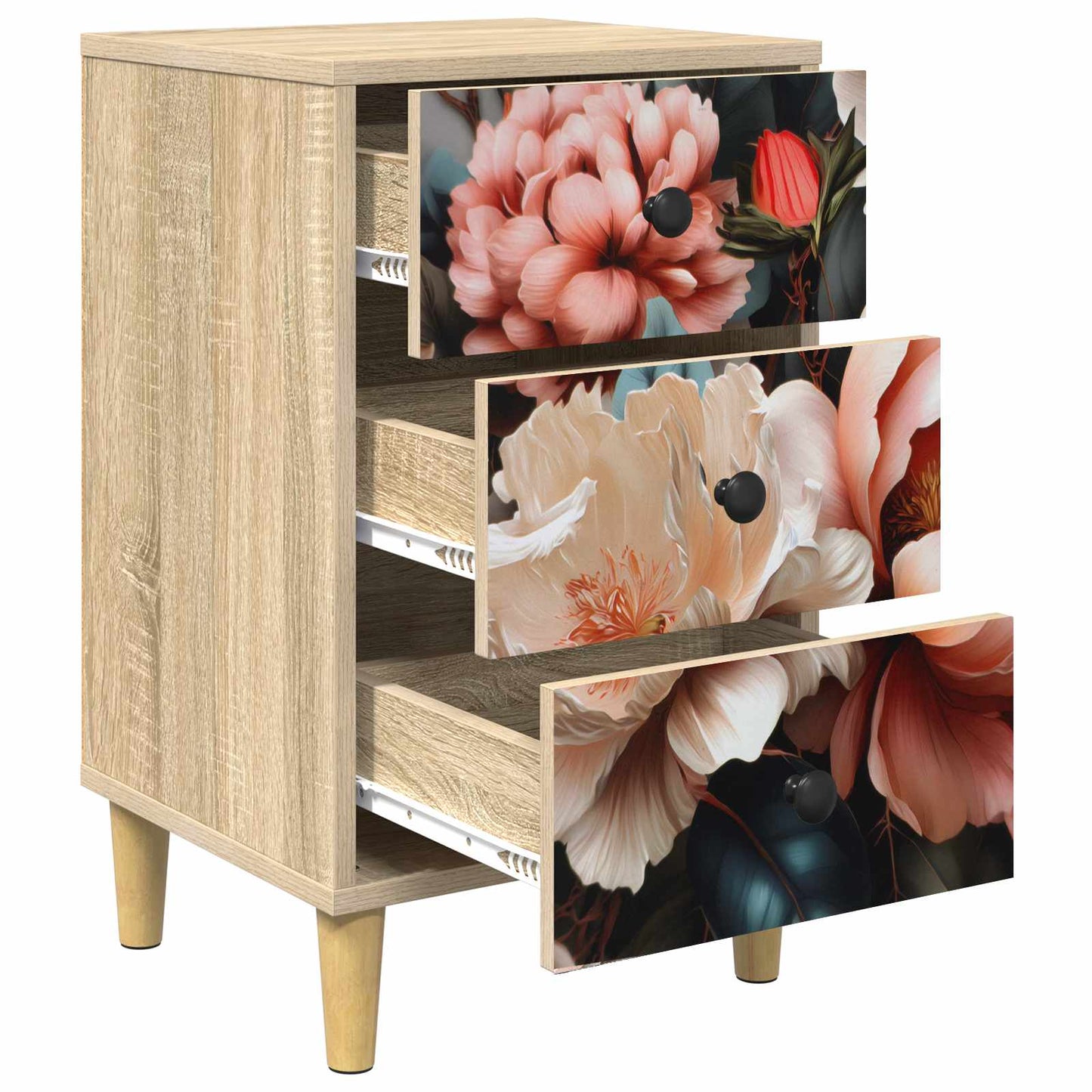 Nattbordskap BORNE 2 stk. Sonoma eik 36 x 33 x 60 cm