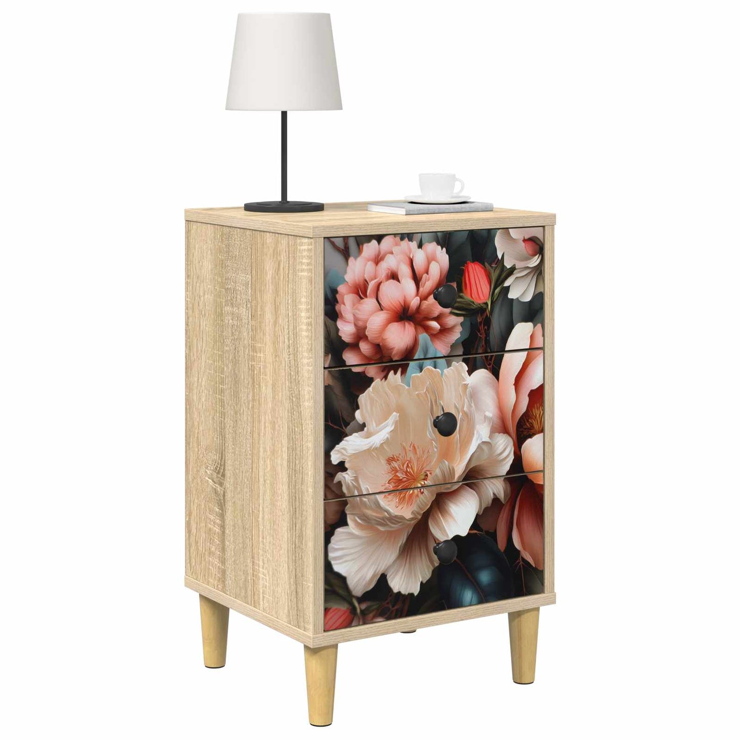 Nattbordskap BORNE 2 stk. Sonoma eik 36 x 33 x 60 cm