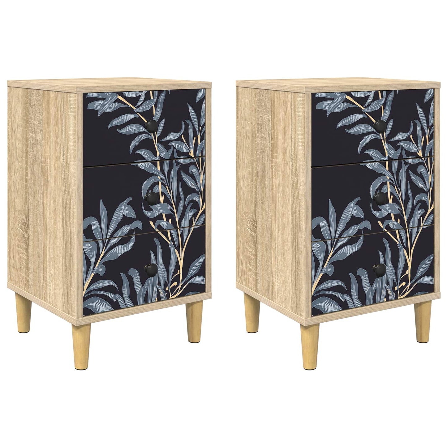Nattbordskap DOKKUM 2 stk. Sonoma eik 36 x 33 x 60 cm
