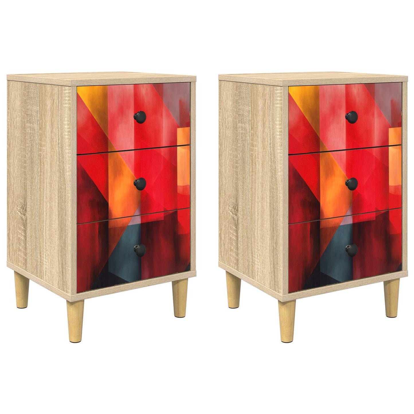 Nattbordskap HEESCH 2 stk. Sonoma eik 36 x 33 x 60 cm